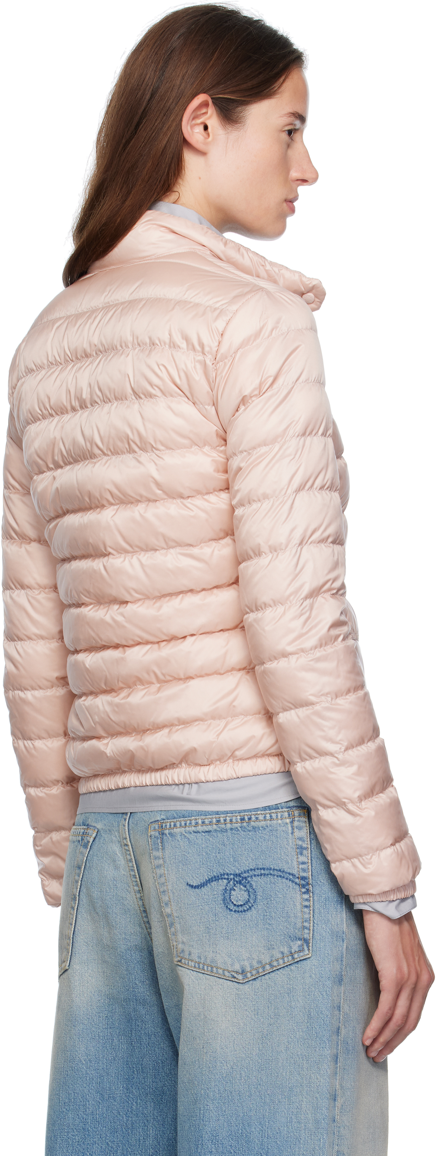 Moncler Pink Lans Down Jacket In Pink