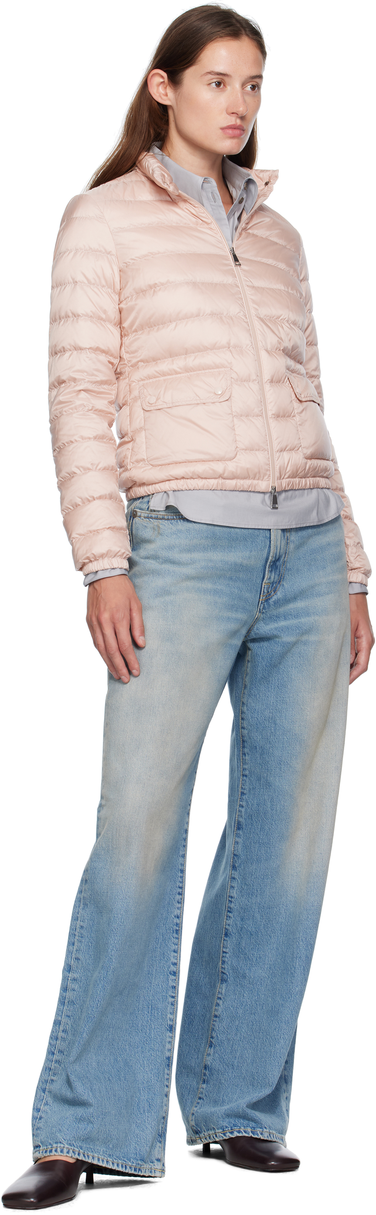 Moncler Pink Lans Down Jacket In Pink