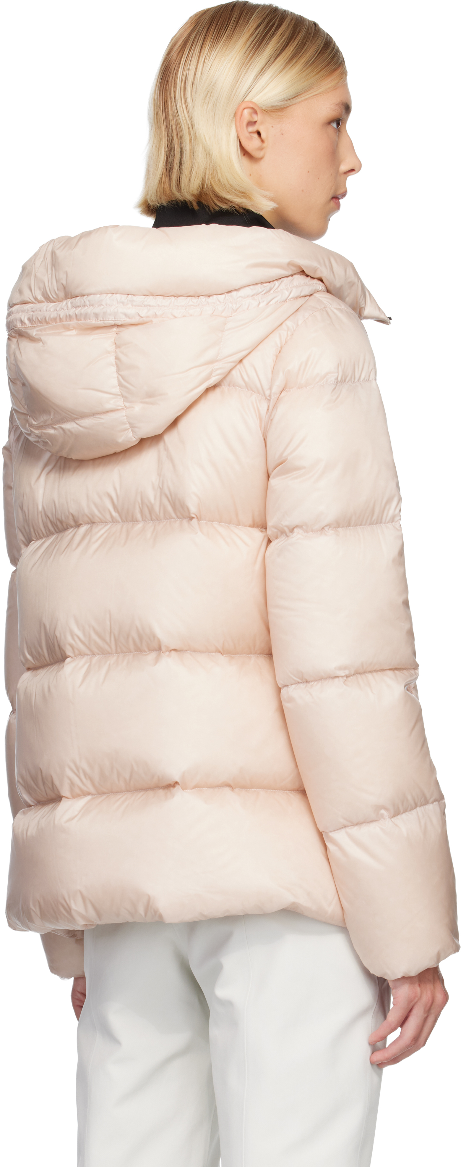 Moncler Pink Serittes Hooded Short Down Jacket