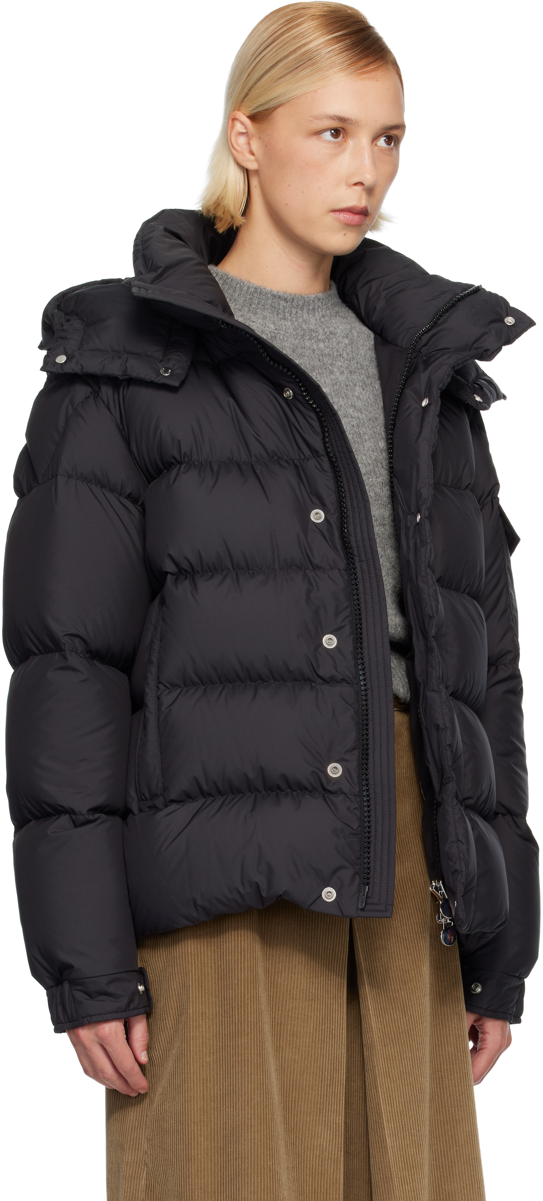Moncler Black Maya 70 Hooded Short Down Jacket In Black