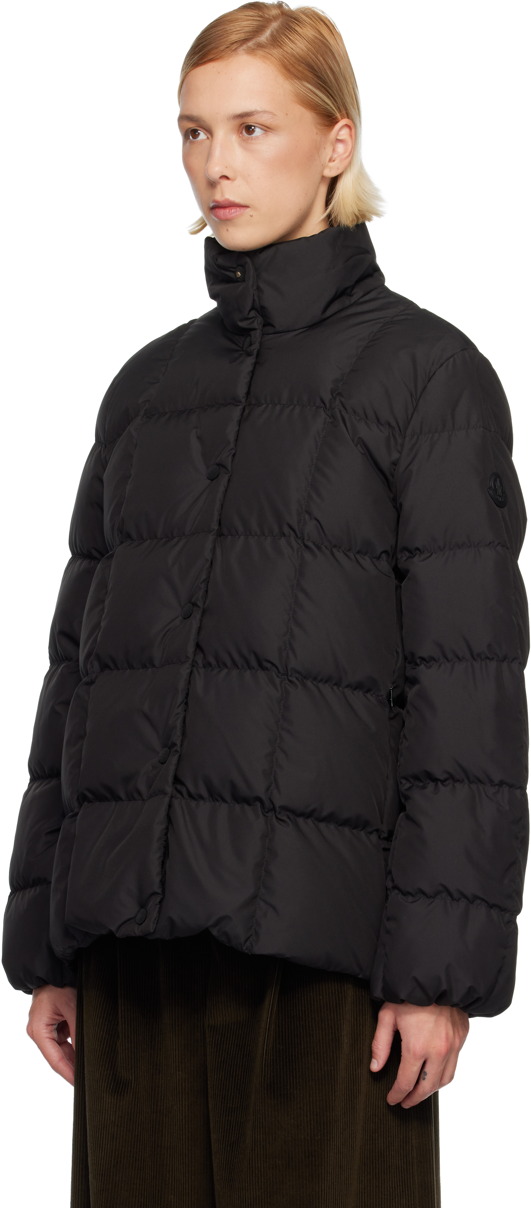 Moncler Black Cochevinne Square-quilted Short Down Jacket In Black