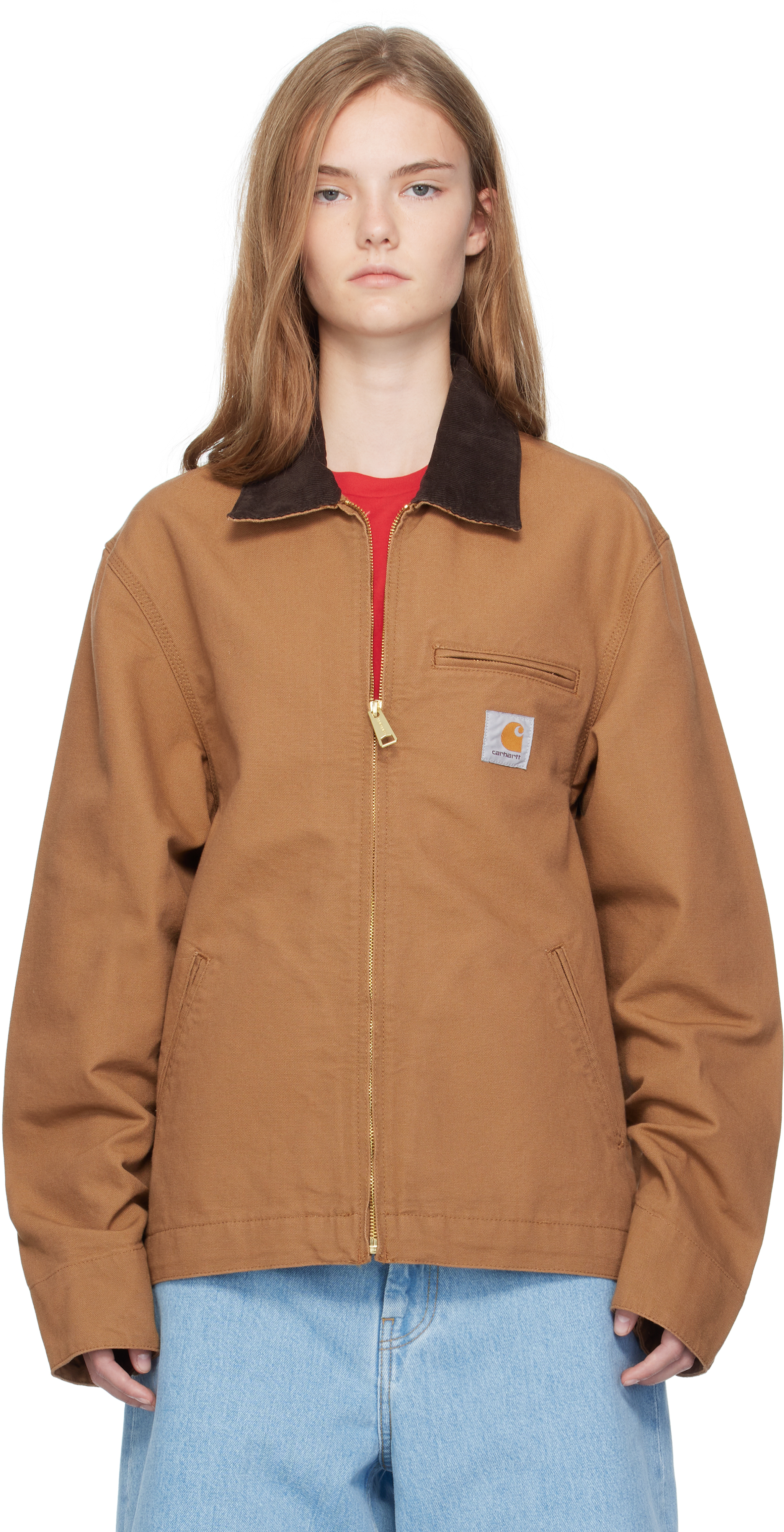 Brown Detroit Jacket by Carhartt Work In Progress on Sale
