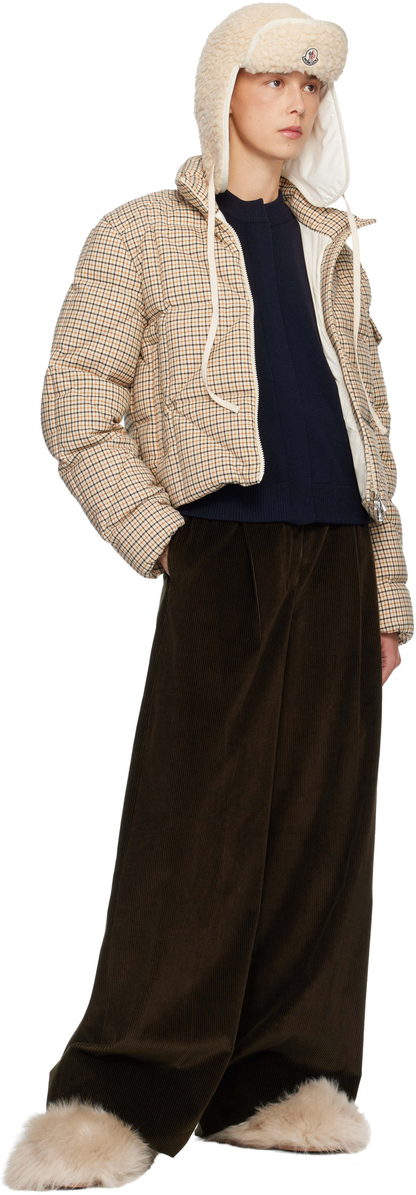 Moncler Off-white Keros Diamond-quilted Wool Blend Short Down Jacket In Neutral