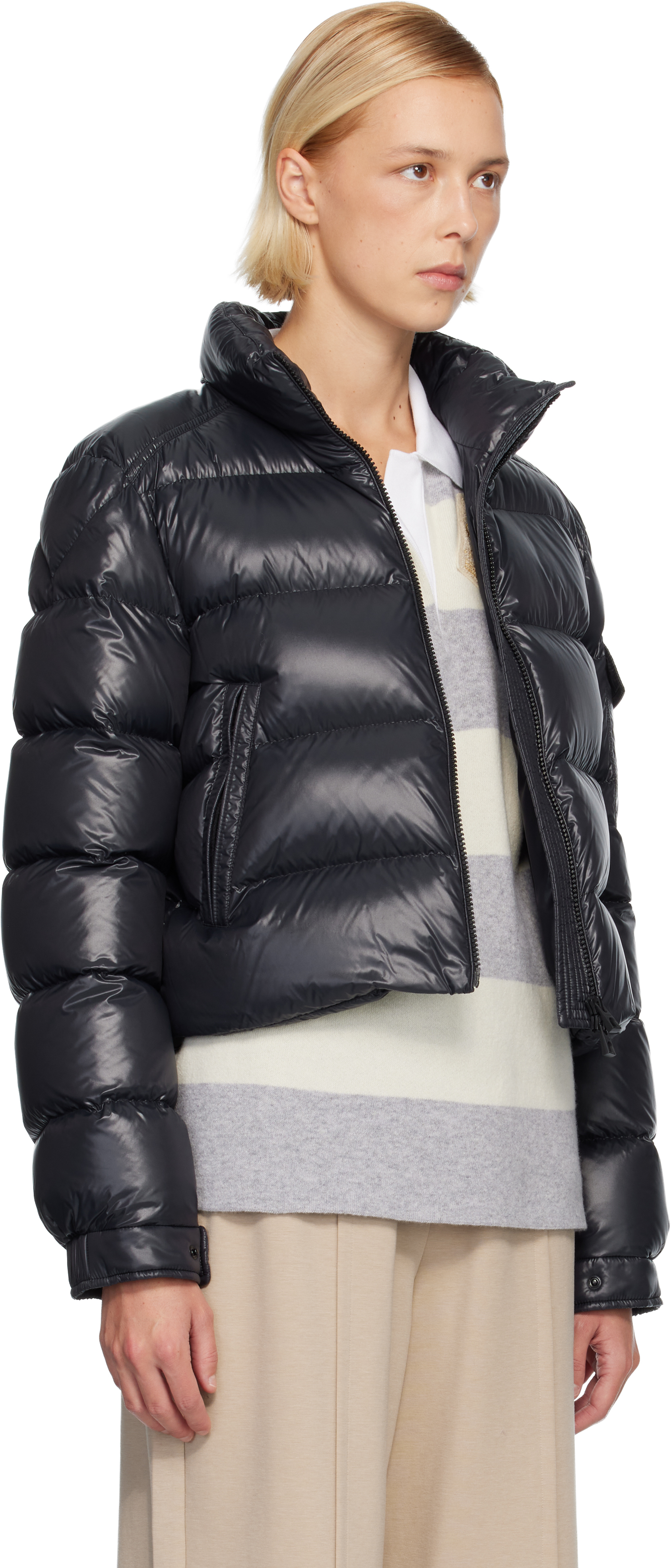 Moncler Black Petra Short Down Jacket In Black
