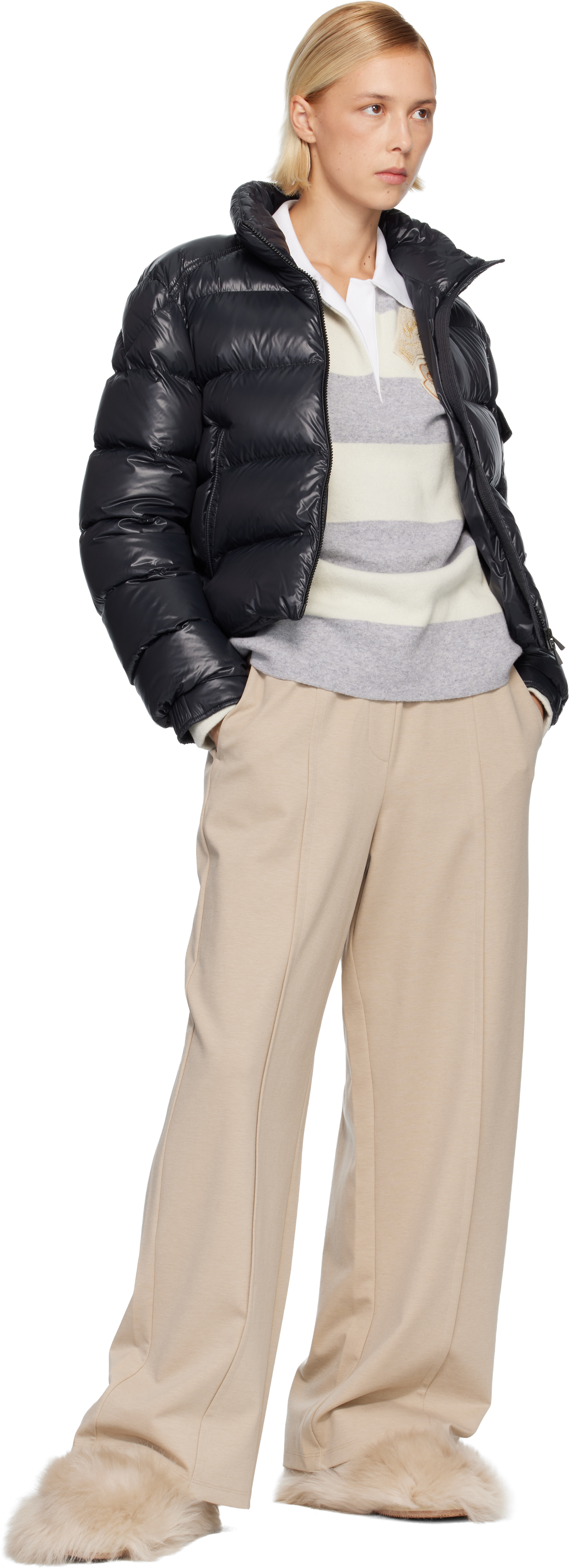 Moncler Black Petra Short Down Jacket In Black