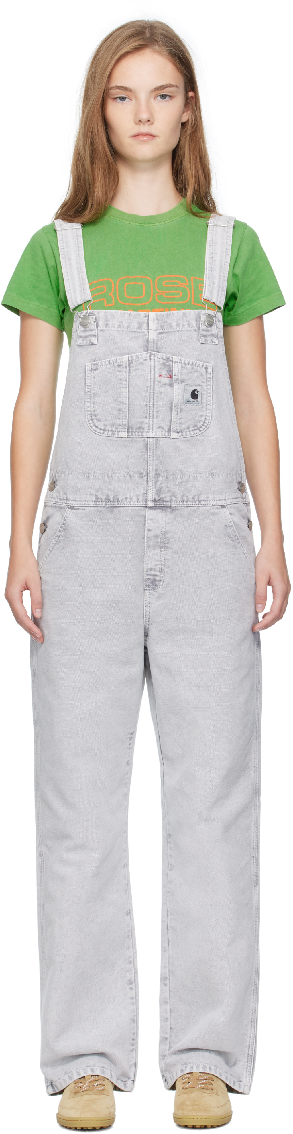 Carhartt Gray Bib Straight Overalls In Black