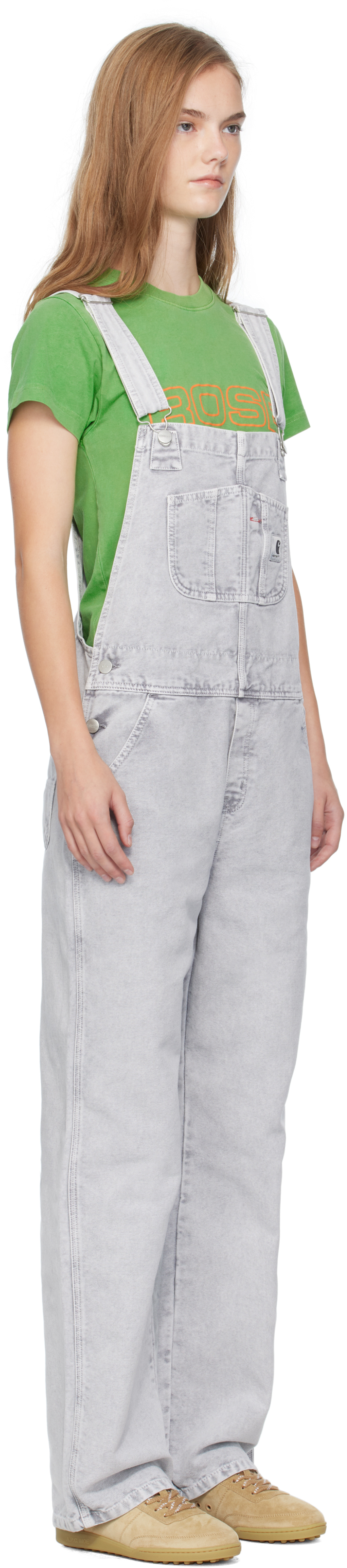 Carhartt Gray Bib Straight Overalls In Black