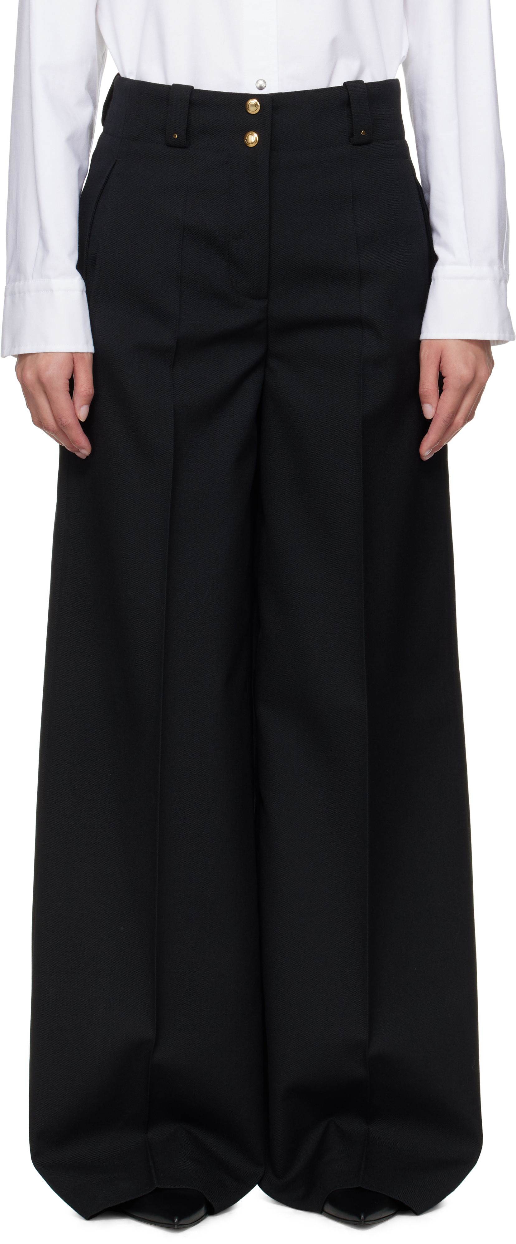 Black Wool Trousers