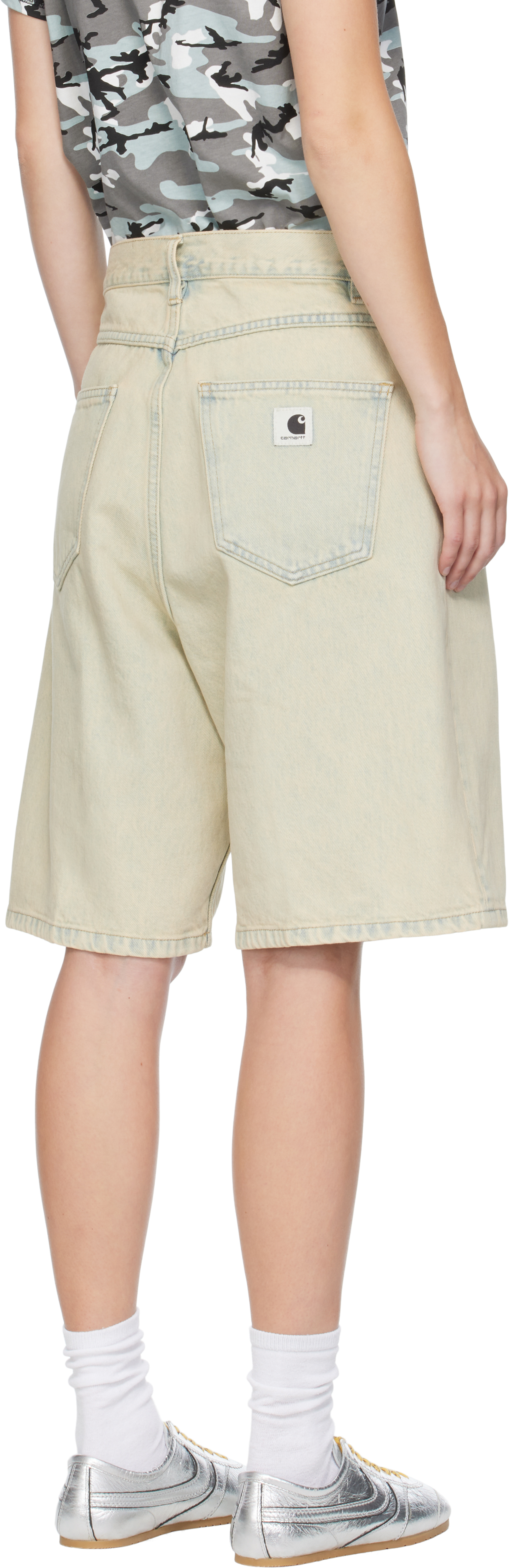 Carhartt Beige Brandon Denim Shorts In Green