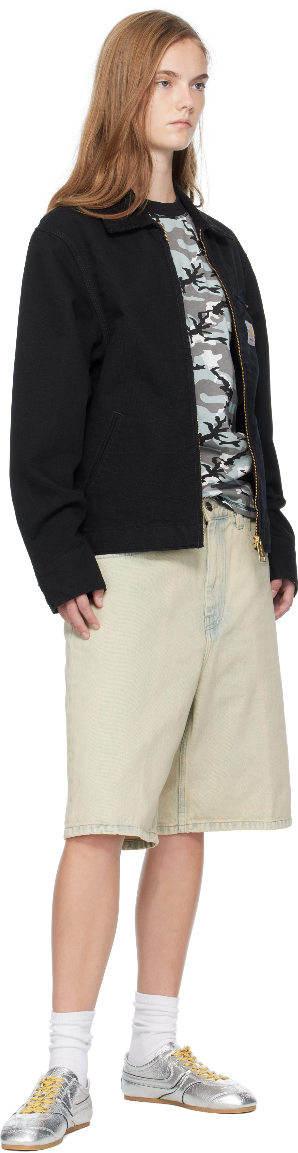 Carhartt Beige Brandon Denim Shorts In Green