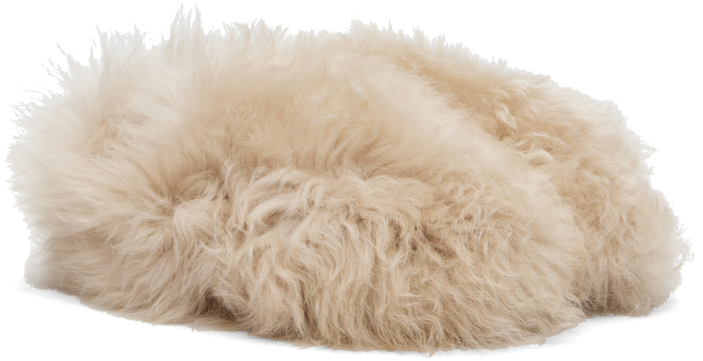 Moncler Beige Snug Shearling Ballerina Flats In Neutral