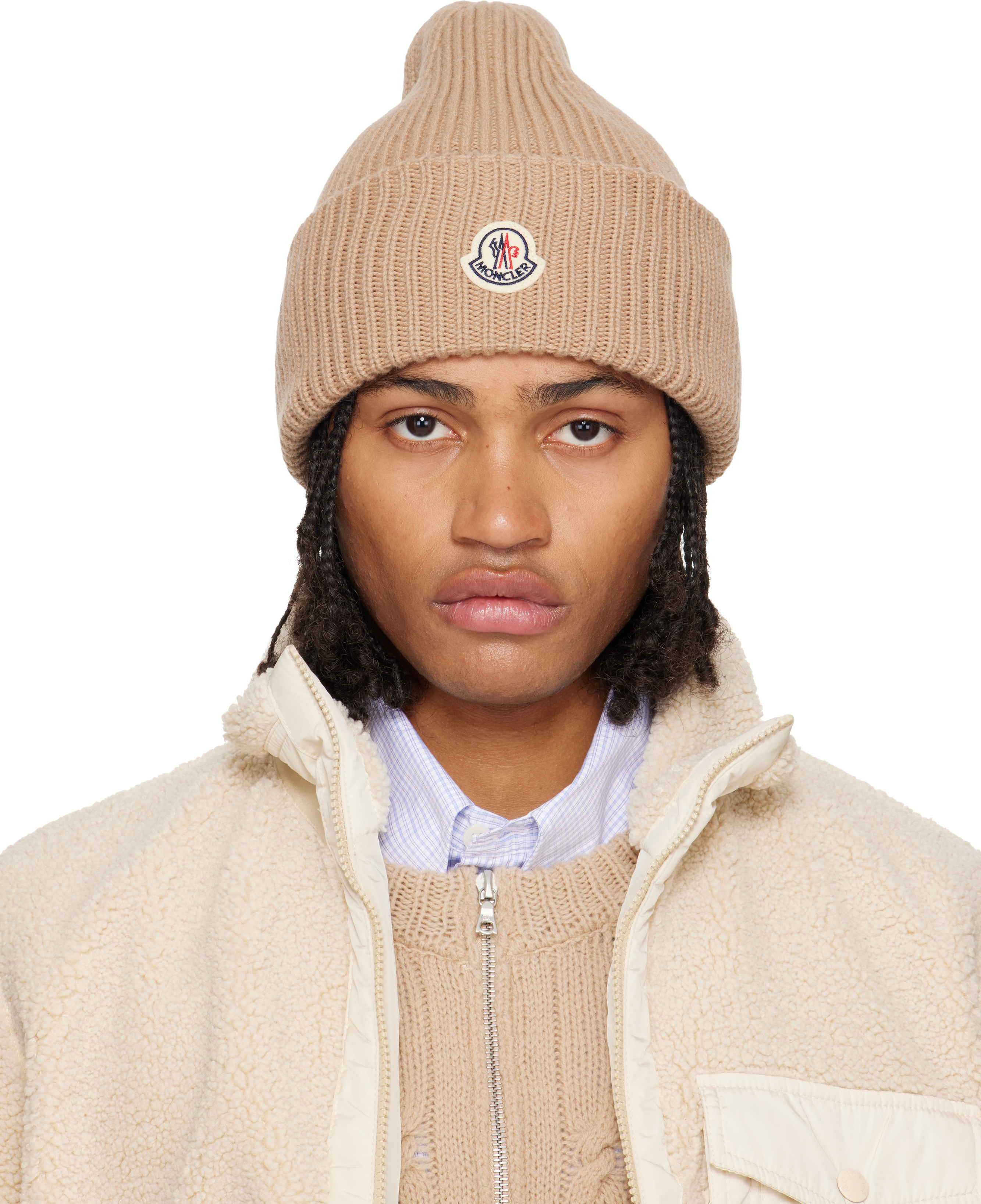 Moncler: ベージュ ウール＆カシミヤ ビーニー | SSENSE 日本