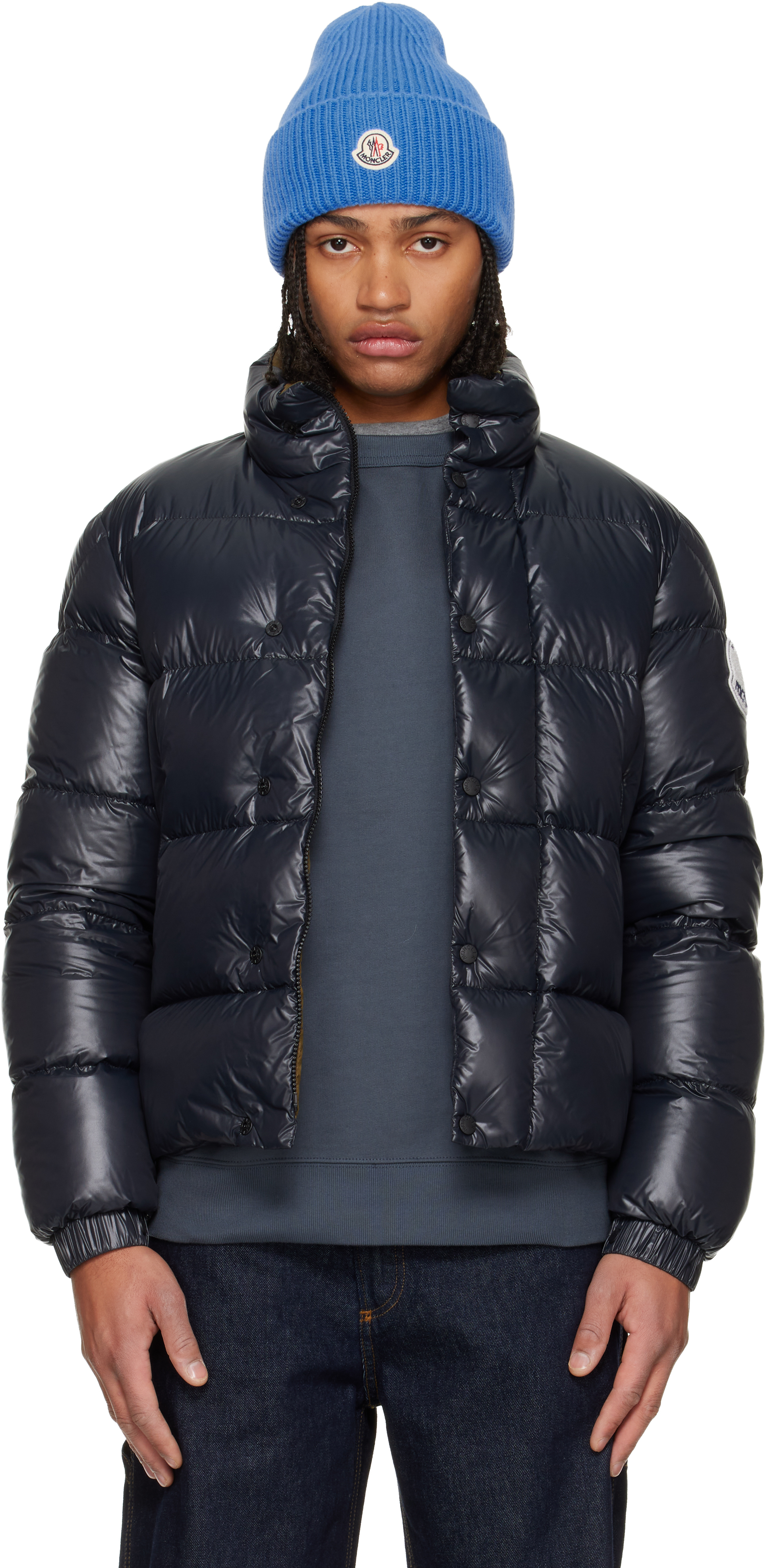 Moncler: Black Tripiti Short Down Jacket | SSENSE Canada
