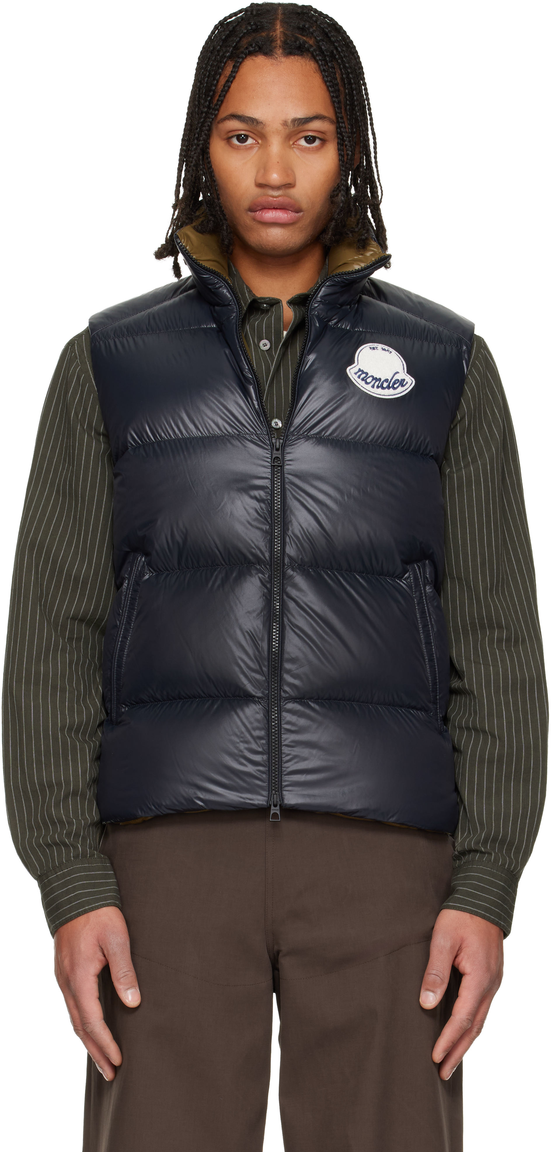 Moncler: ネイビー Lipsi ダウンベスト | SSENSE 日本