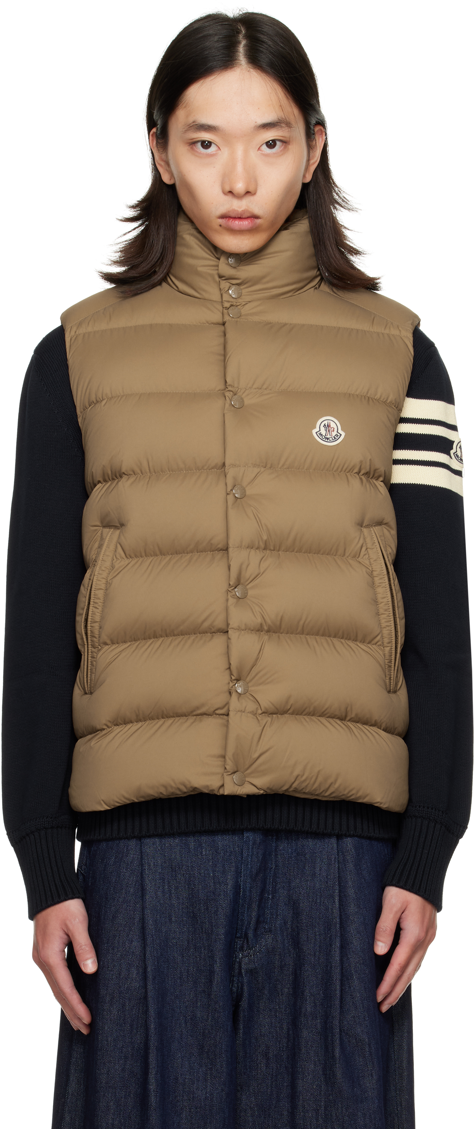 Moncler: ベージュ Tibb ダウンベスト | SSENSE 日本