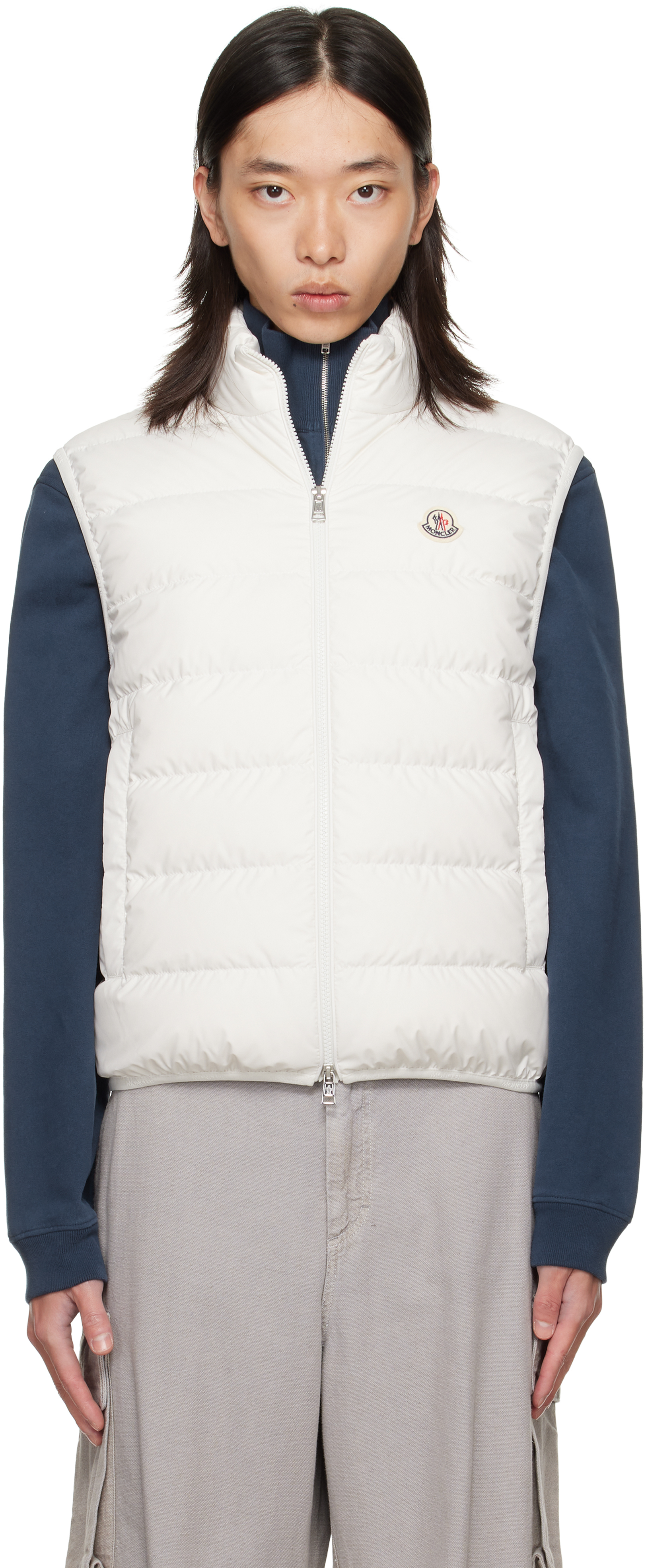 Moncler: オフホワイト Contrin ダウンベスト | SSENSE 日本