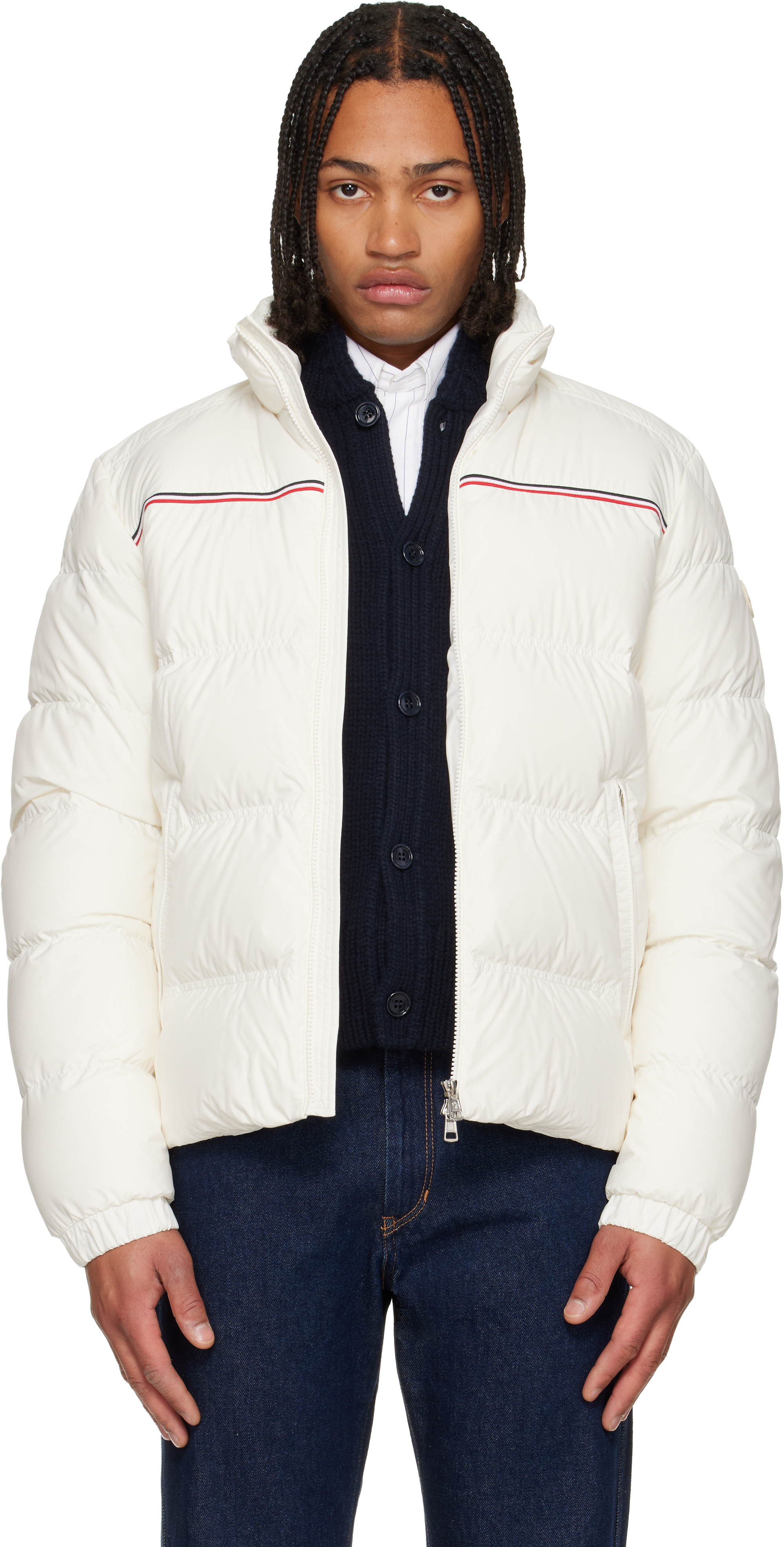 Moncler: Off-White Archivo Bouvaque Down Jacket | SSENSE