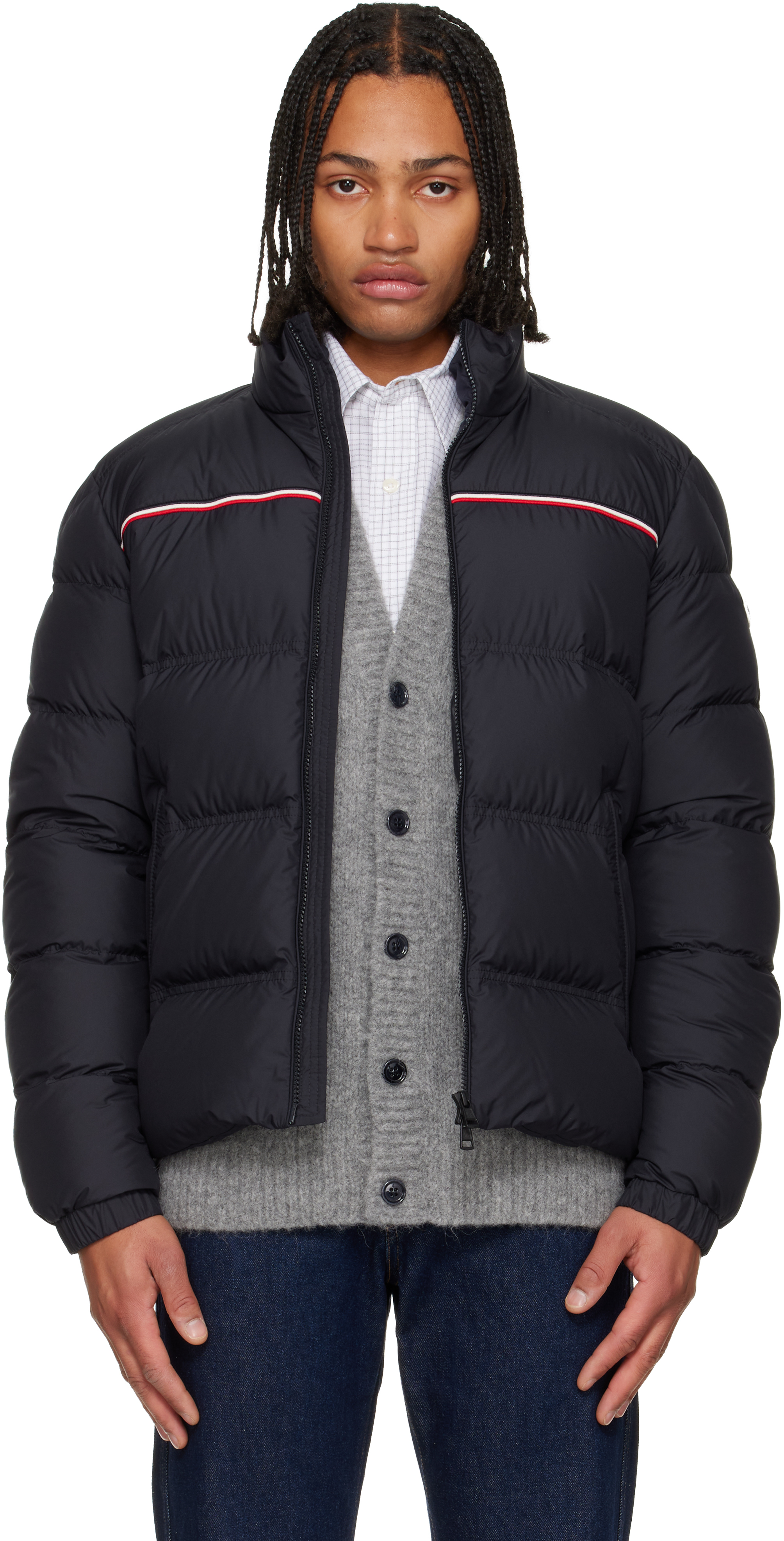 Moncler: ネイビー Archivo Bouvaque ダウンジャケット | SSENSE 日本