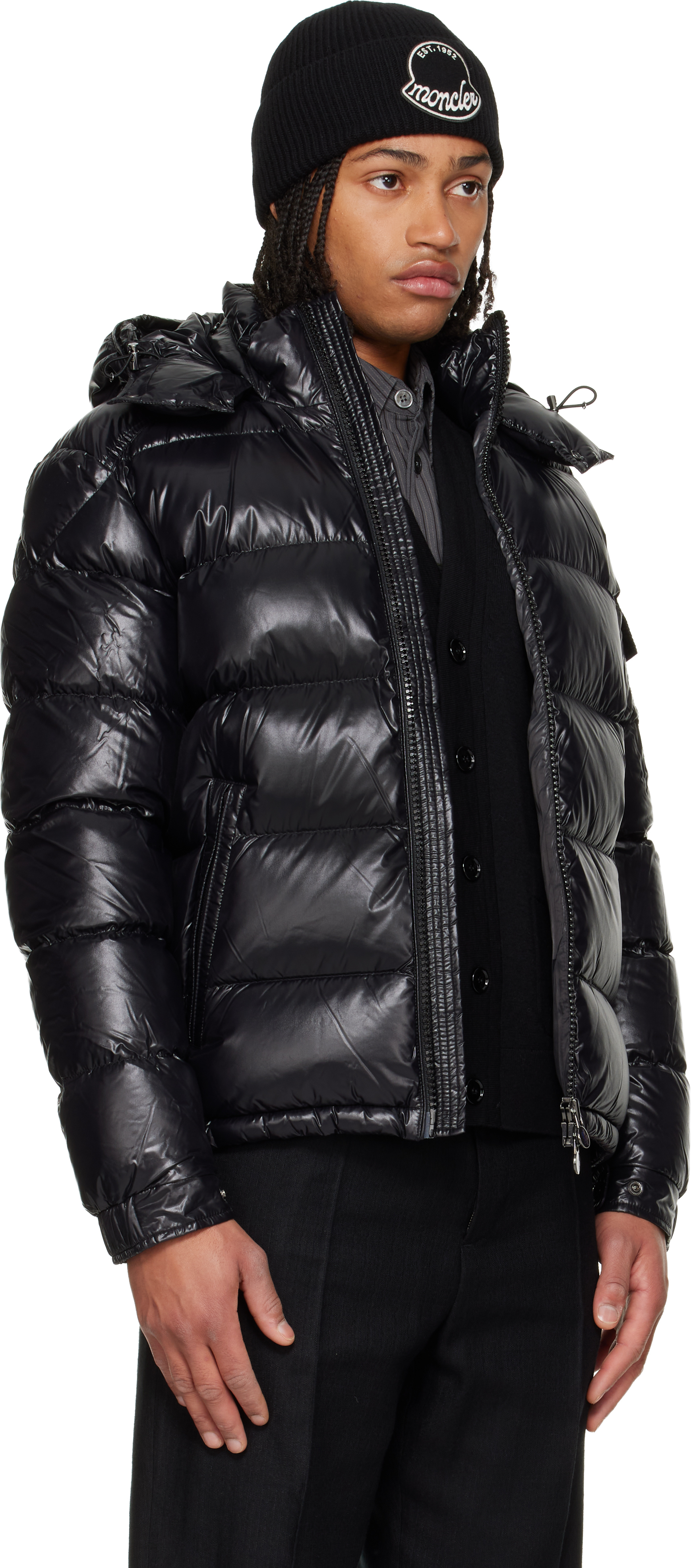 Moncler Maya Hooded Short Down Jacket Clothing In Black