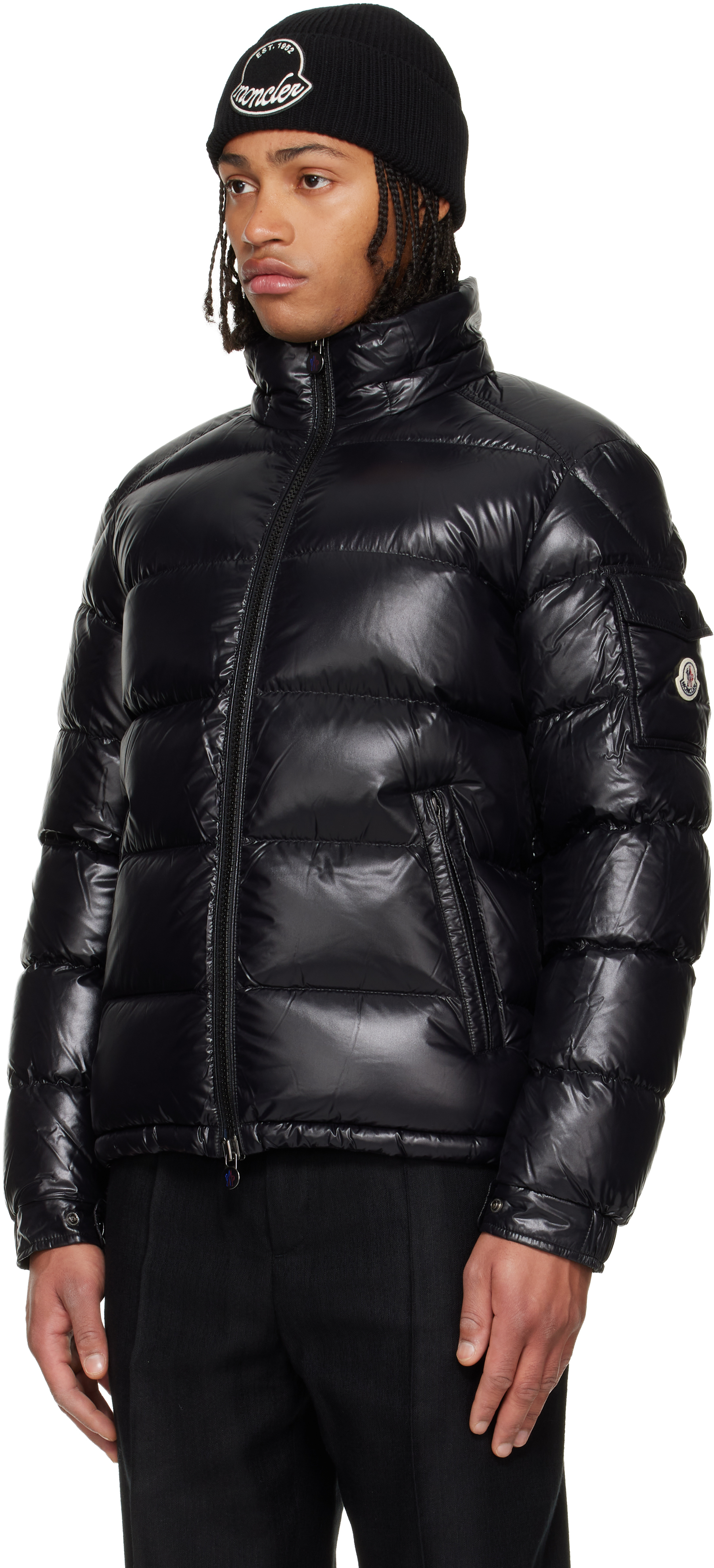 Moncler Maya Hooded Short Down Jacket Clothing In Black
