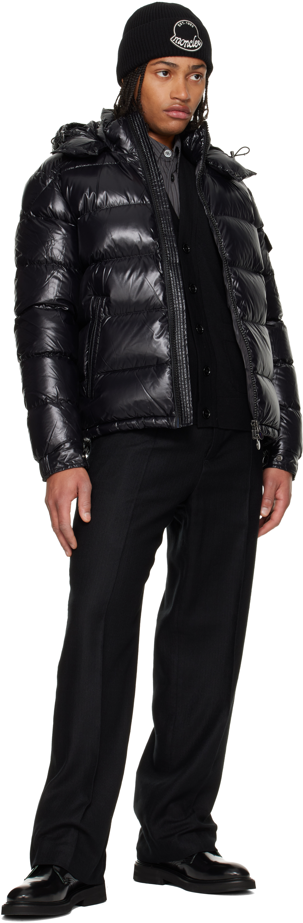 Moncler Maya Hooded Short Down Jacket Clothing In Black