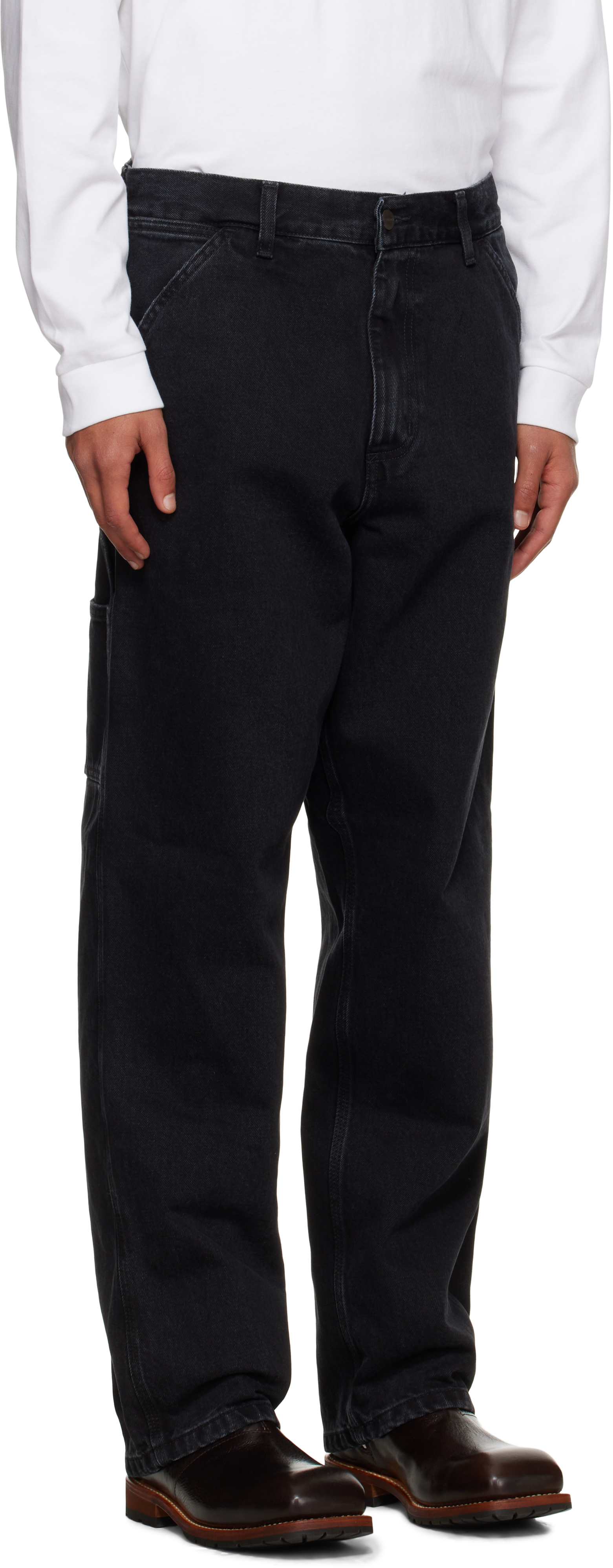 Carhartt Black Single Knee Jeans In Black