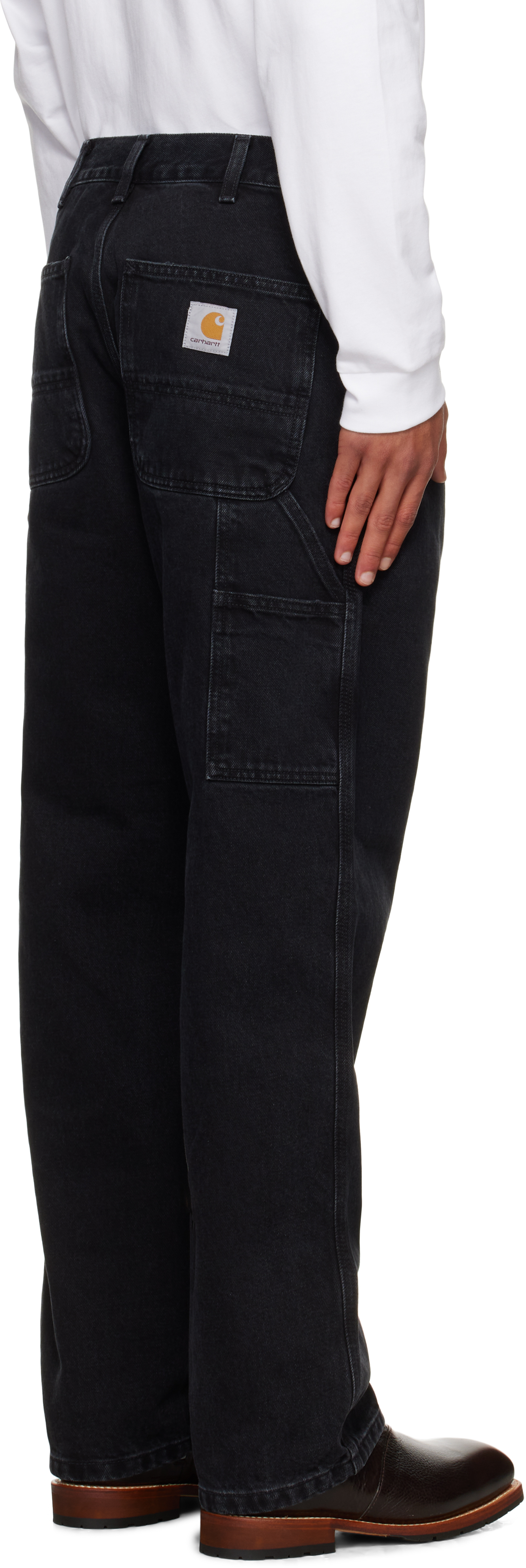 Carhartt Black Single Knee Jeans In Black