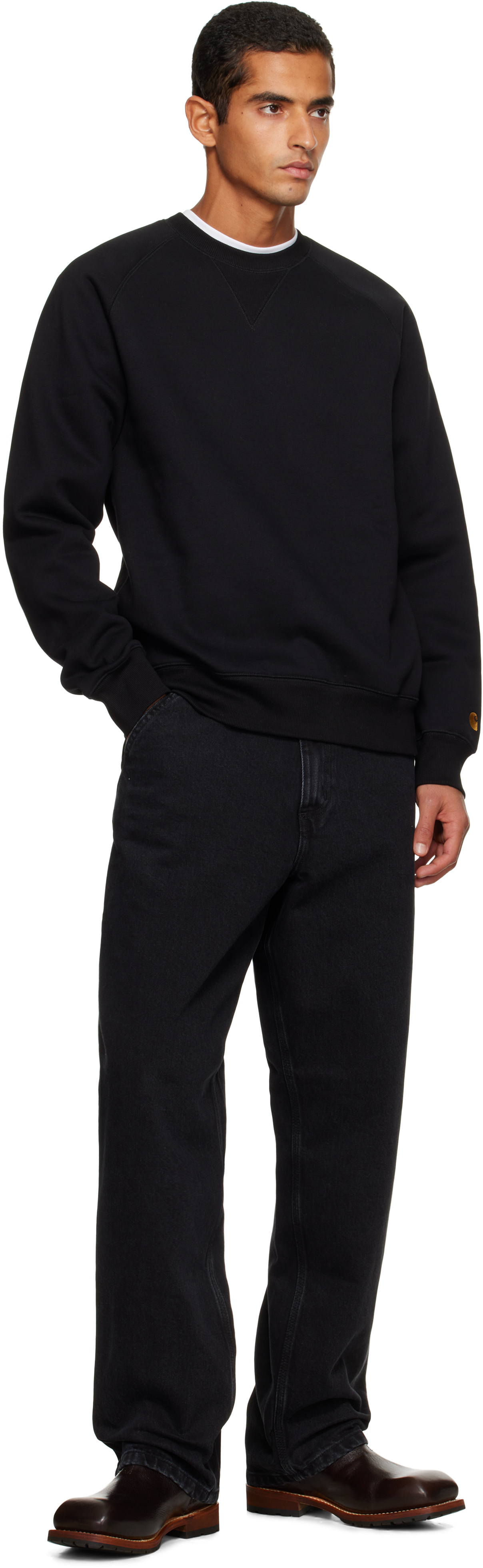 Carhartt Black Single Knee Jeans In Black