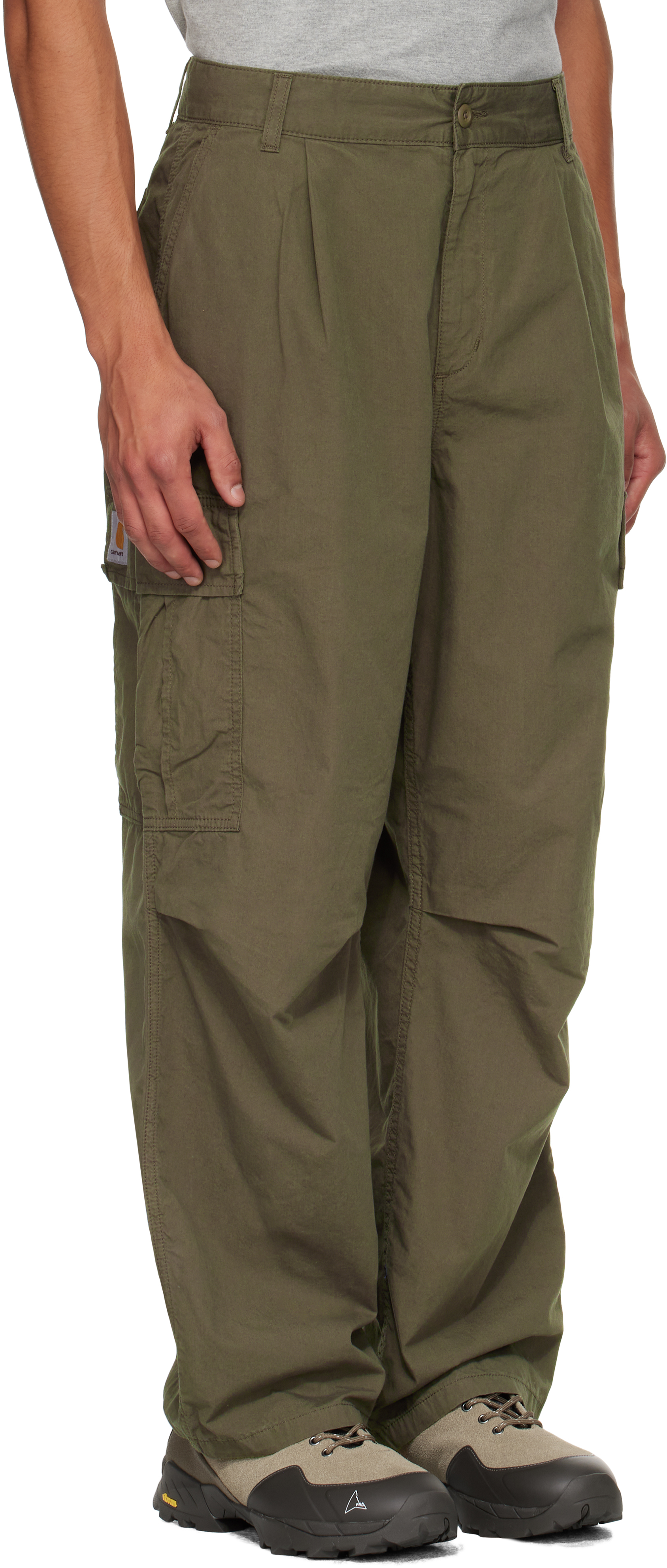 Carhartt Taupe Cole Cargo Pants In Green