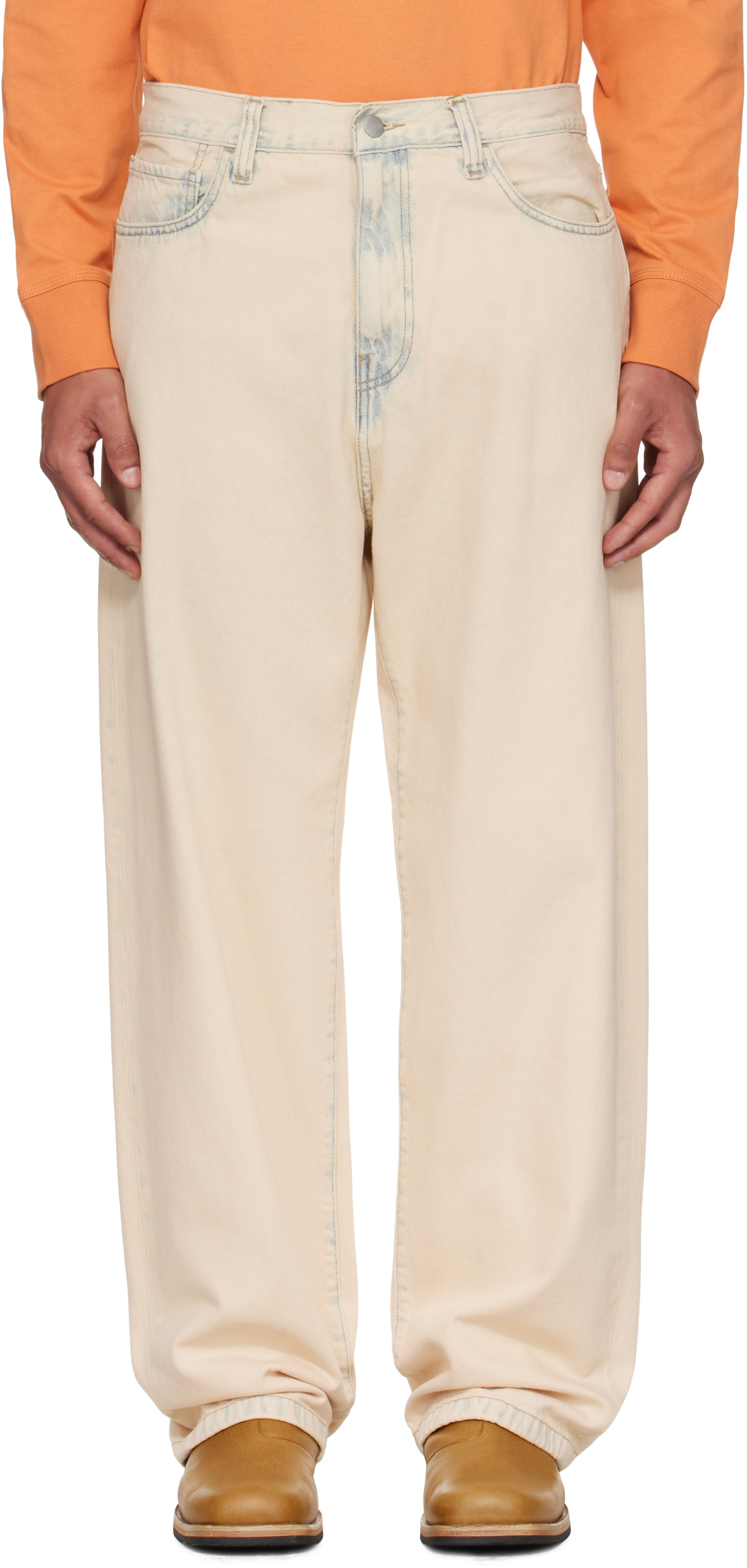 Carhartt Off-white Landon Jeans In Brown