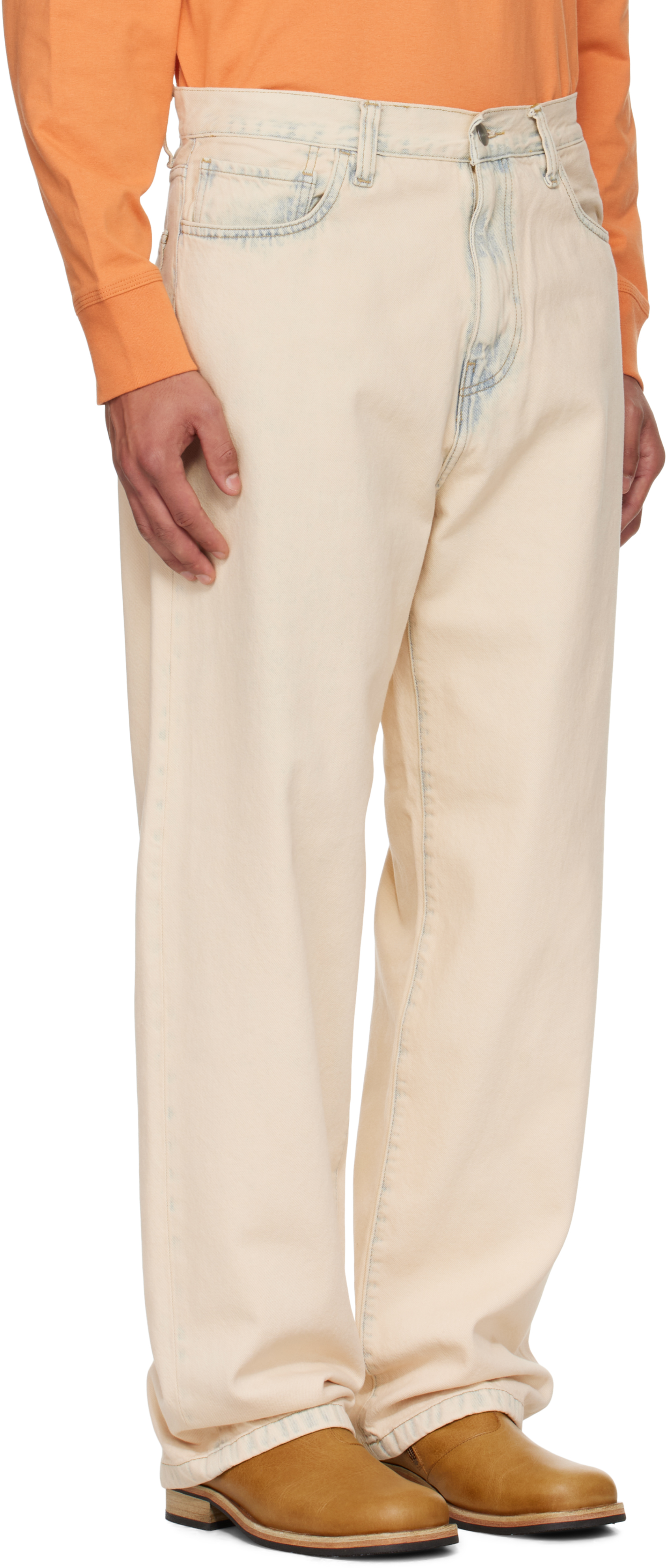 Carhartt Off-white Landon Jeans In Brown