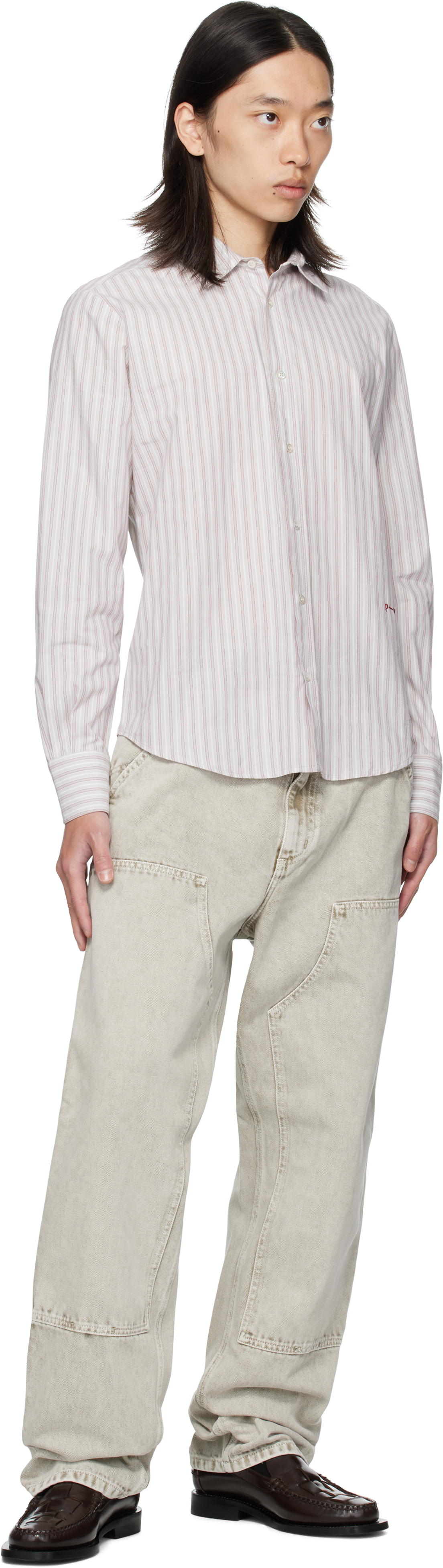 Carhartt Ip Mens Opuntia Double Knee Multi-pockets Denim Trousers In White