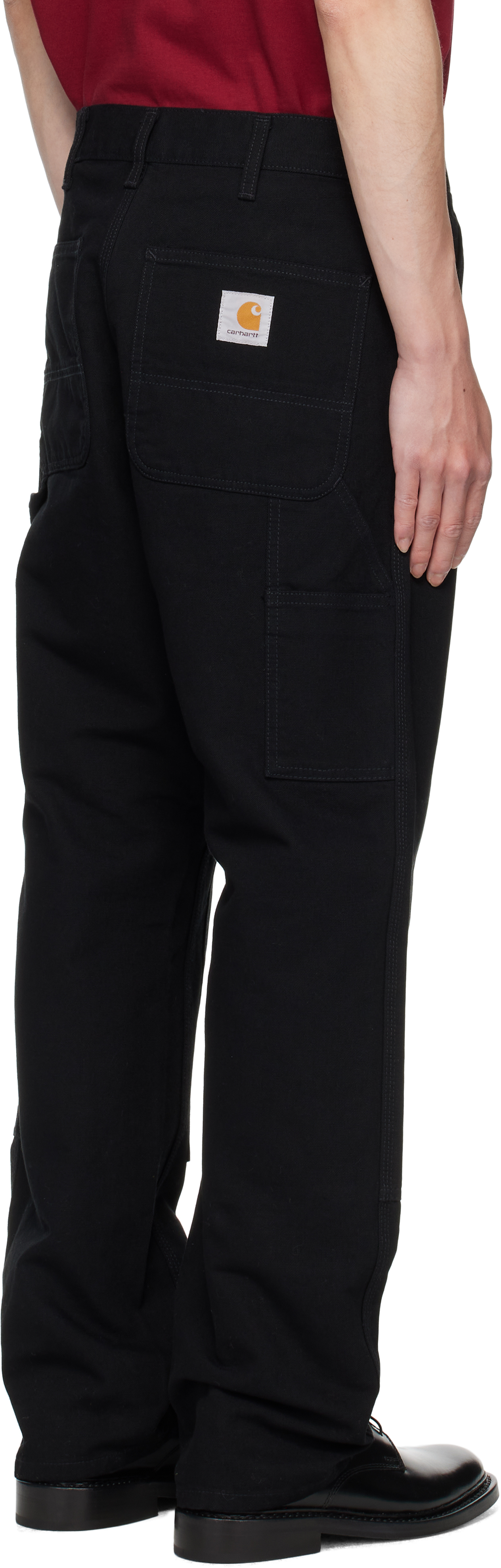 Carhartt Relaxed Straight-leg Jeans With Utility Pockets And Rivet Details In Black