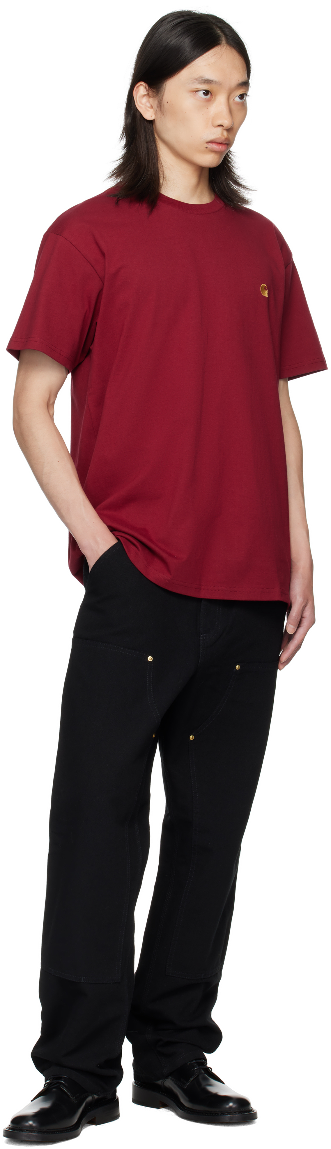 Carhartt Relaxed Straight-leg Jeans With Utility Pockets And Rivet Details In Black