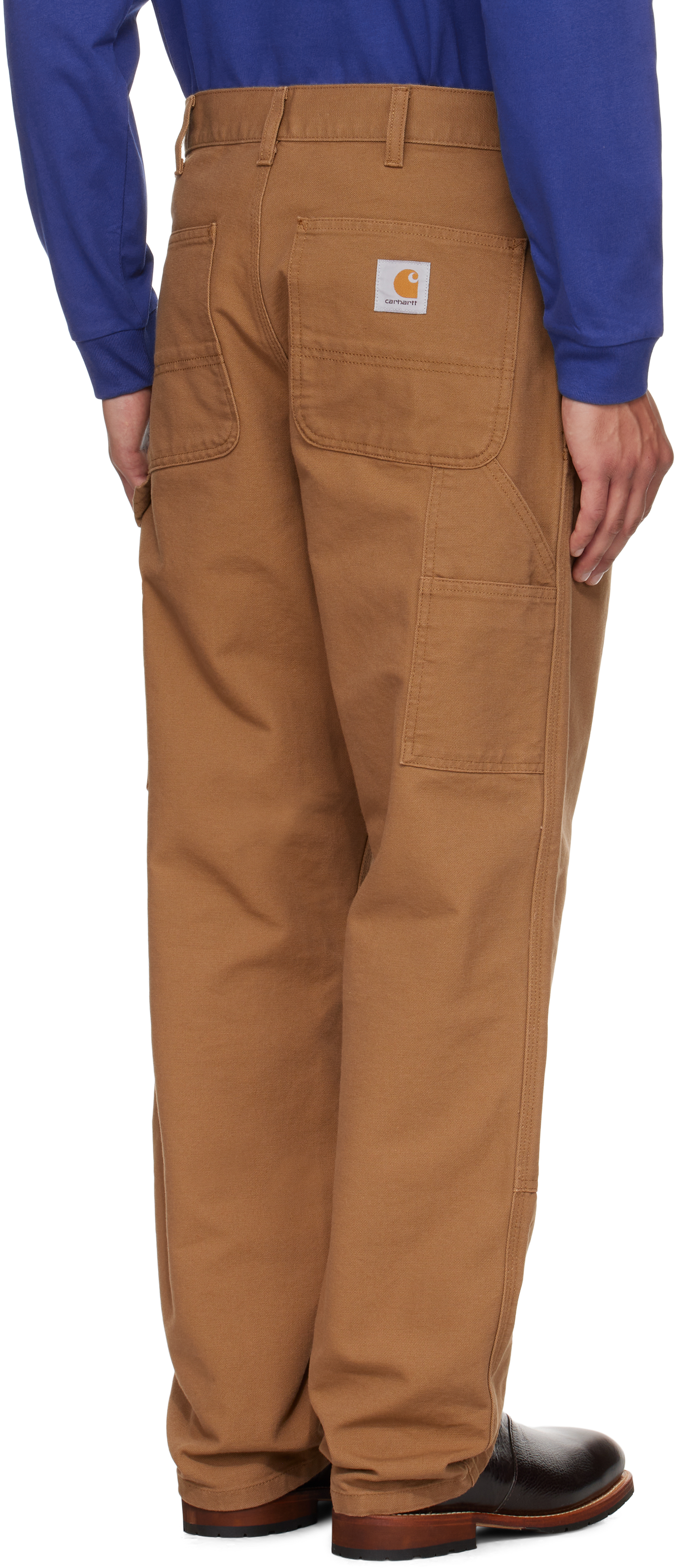 Carhartt Tan Double Knee Trousers In Orange
