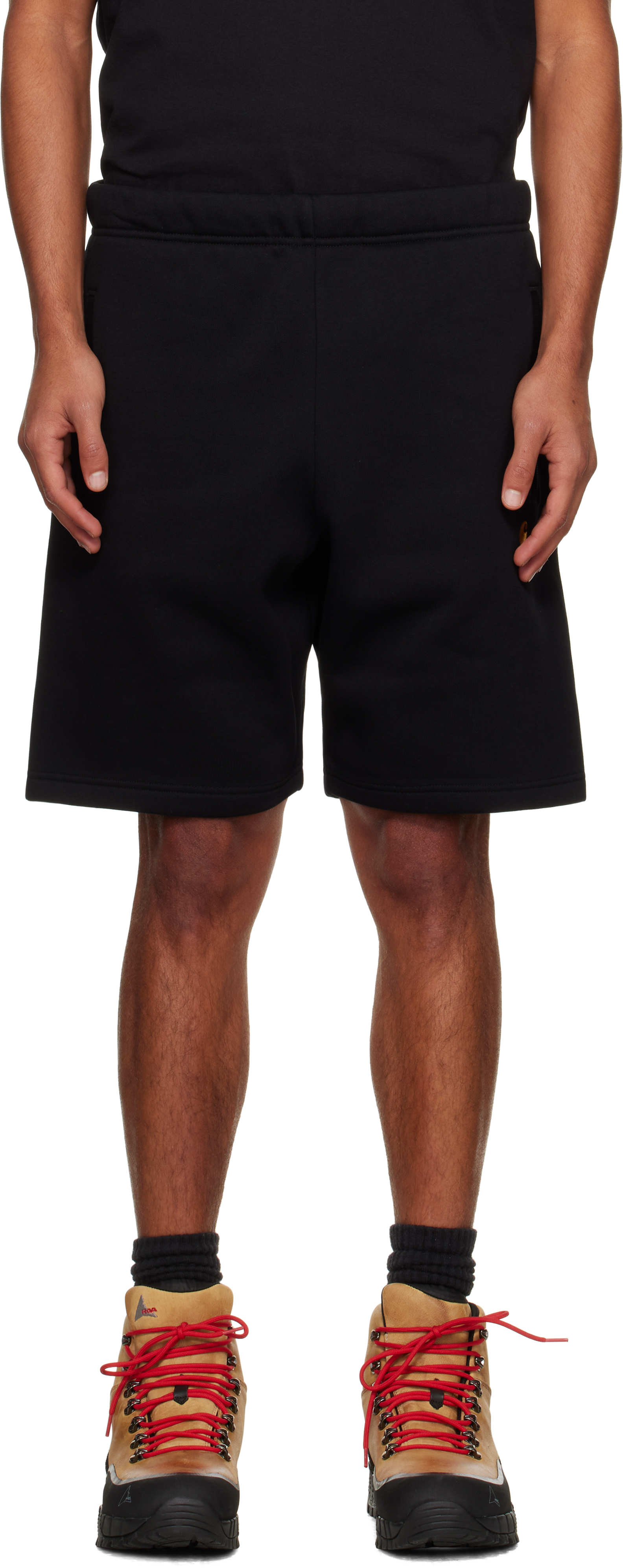 Carhartt Black Chase Sweat Shorts In Blue