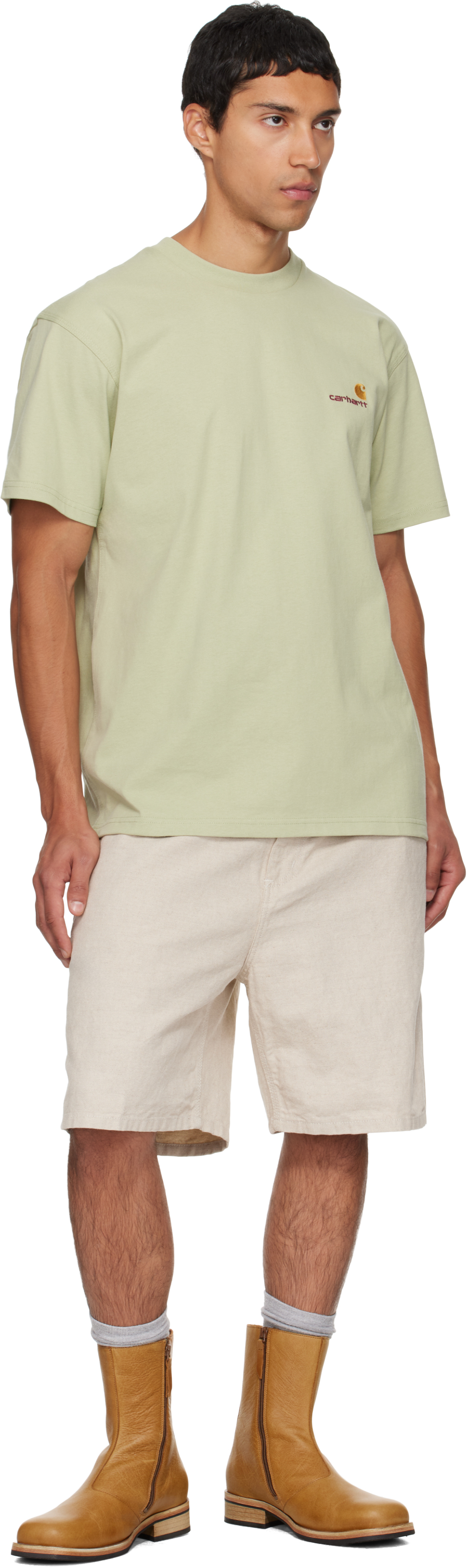 Carhartt Off-white Walter Single Knee Shorts In Neutral