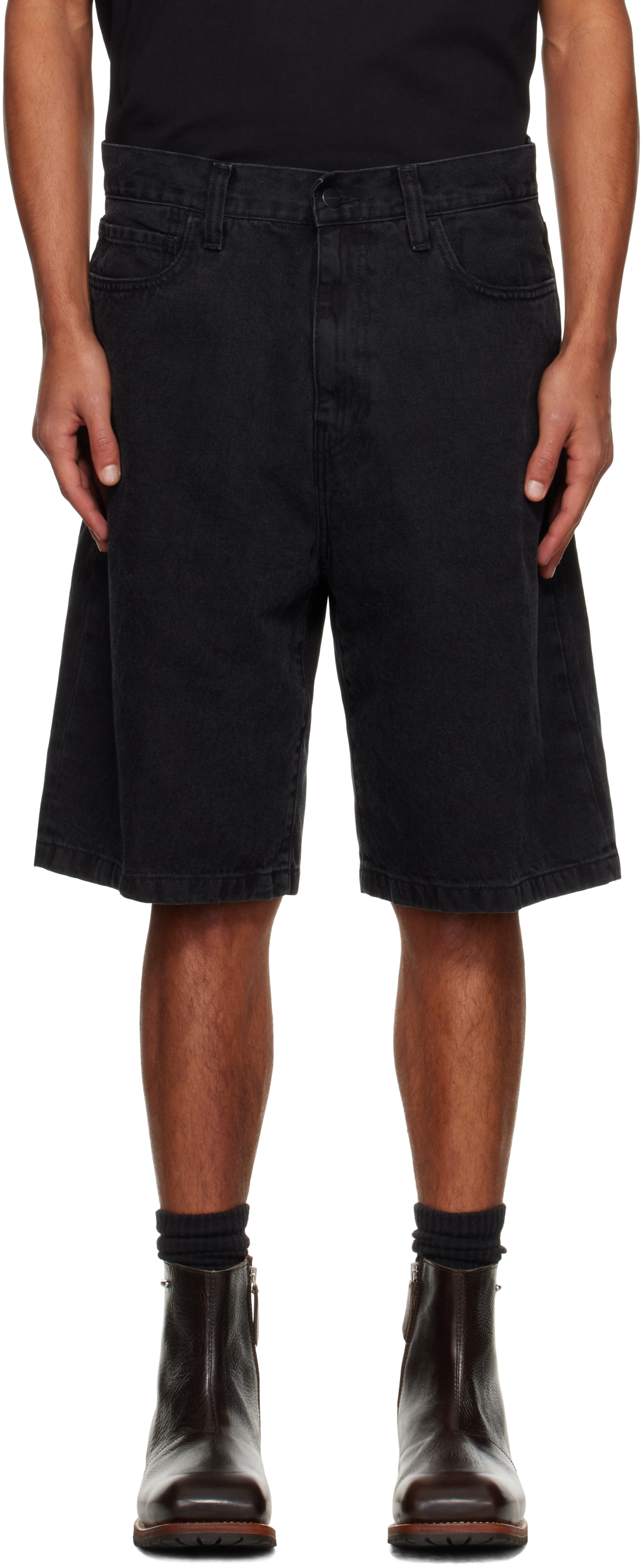 Carhartt Black Landon Denim Shorts In Black