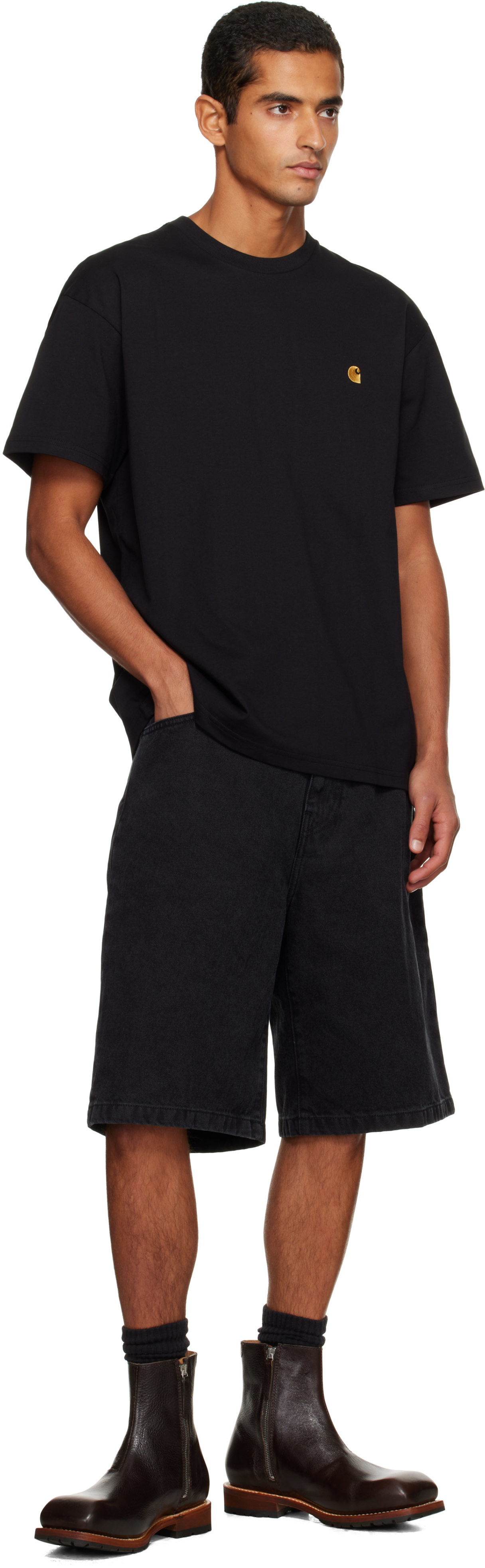 Carhartt Black Landon Denim Shorts In Black