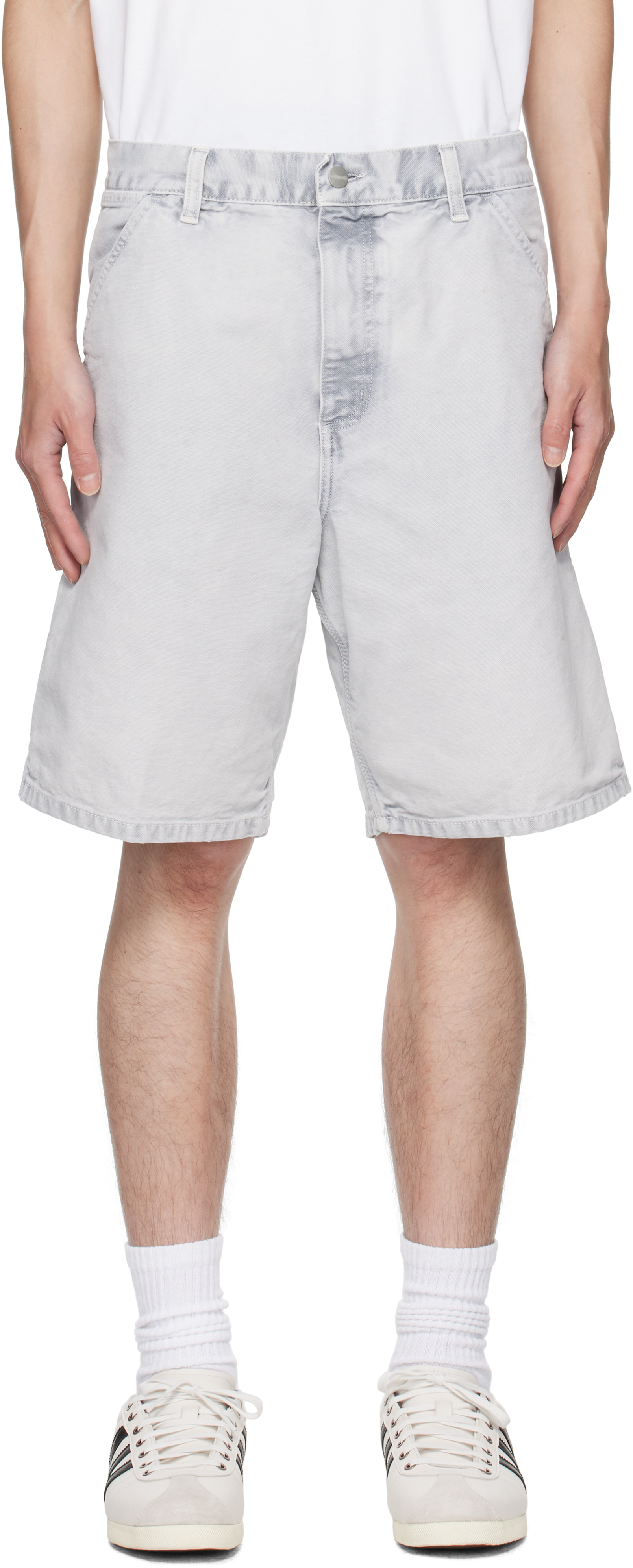 Carhartt Gray Single Knee Shorts In Gray