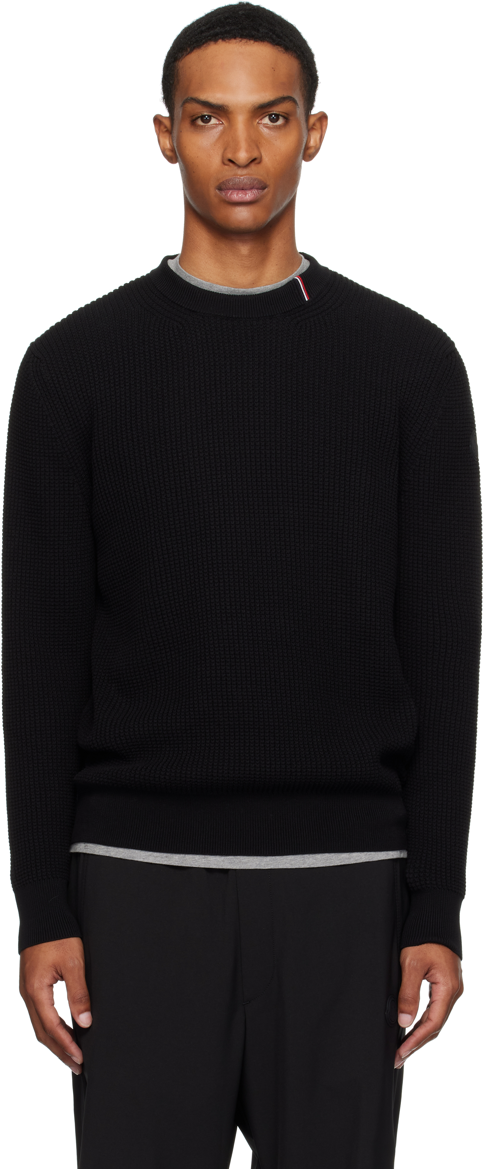 Moncler: Black Crew Neck Sweater | SSENSE