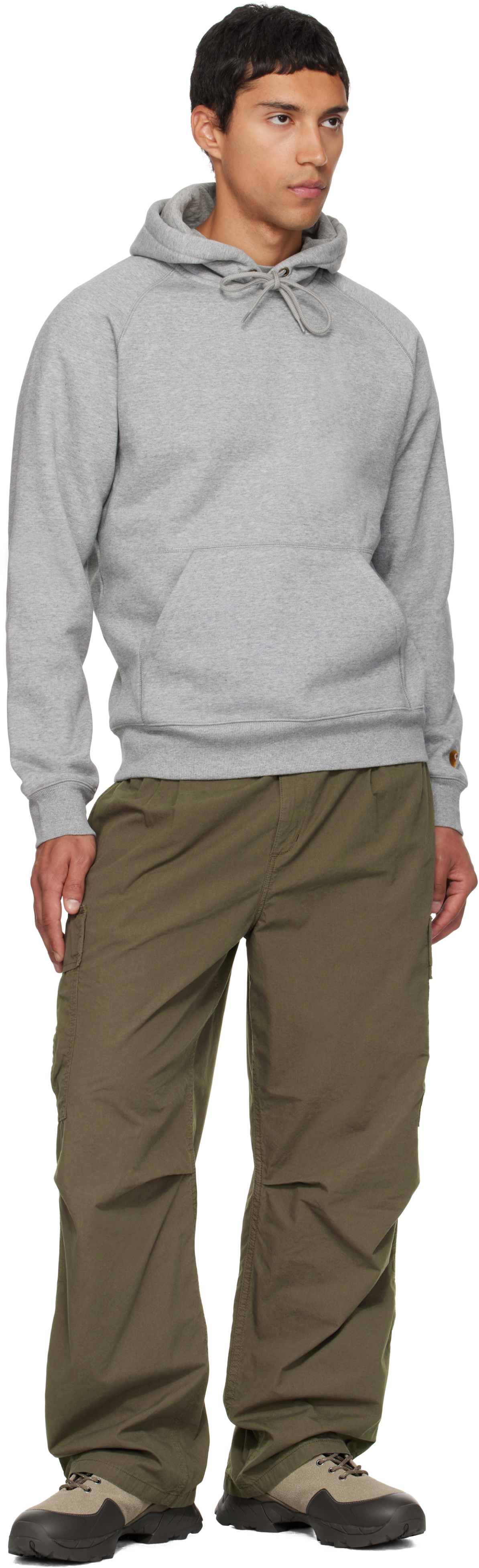 Carhartt Hooded Chase Sweatshirt Drawstring In Gray