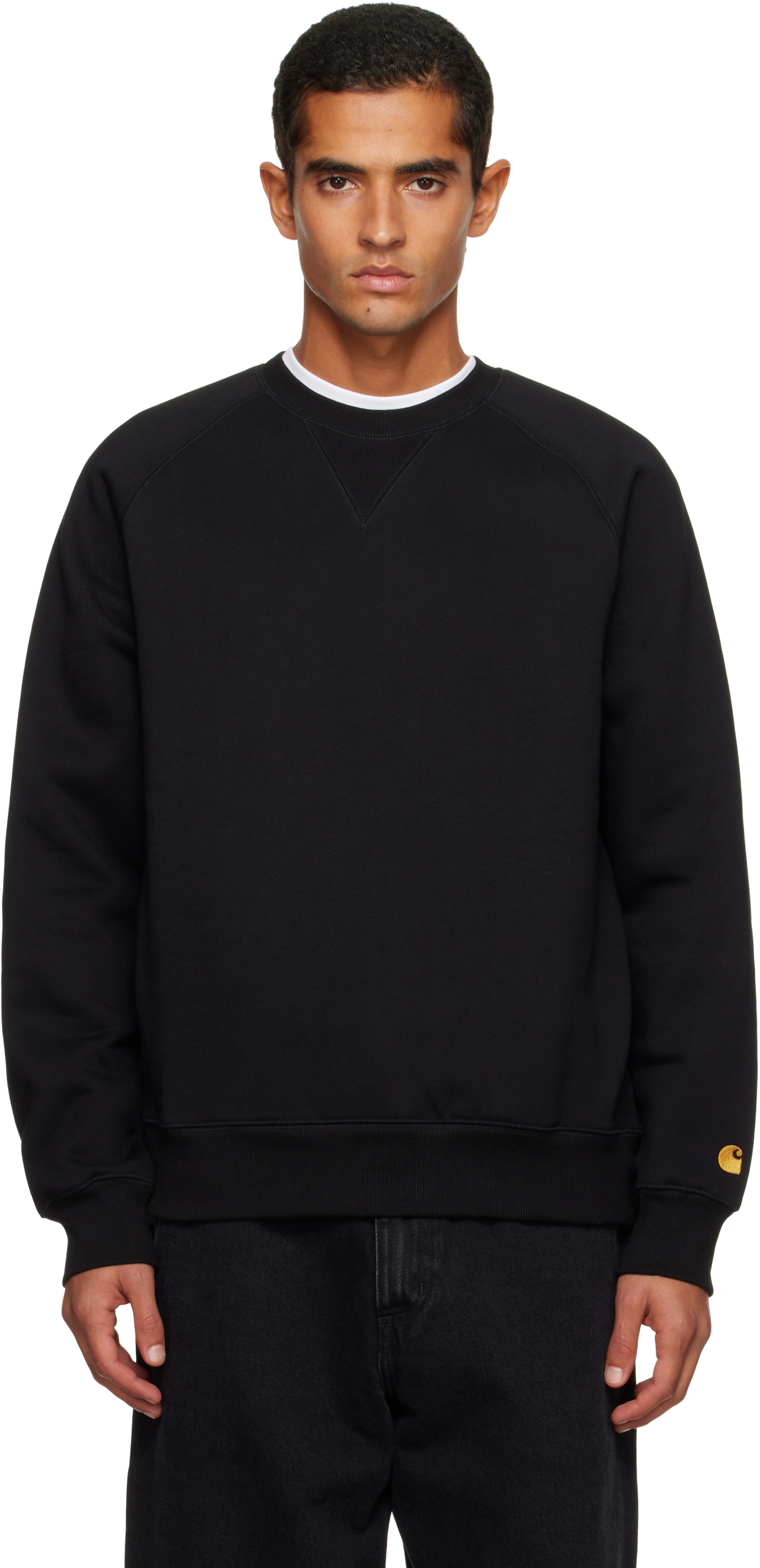 Carhartt Black Chase Sweatshirt In Pattern