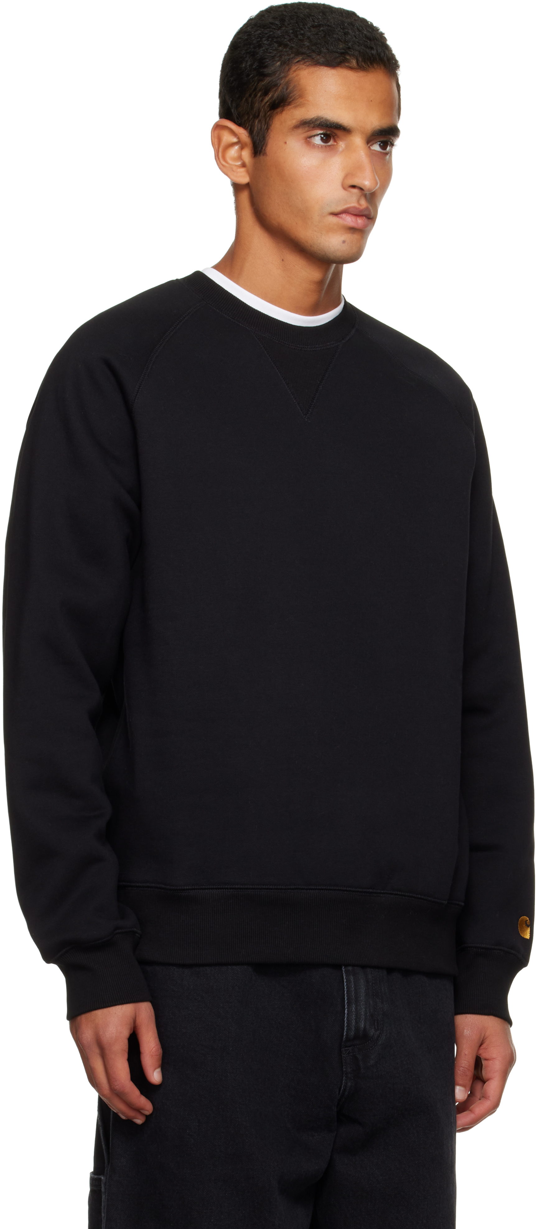 Carhartt Black Chase Sweatshirt In Pattern