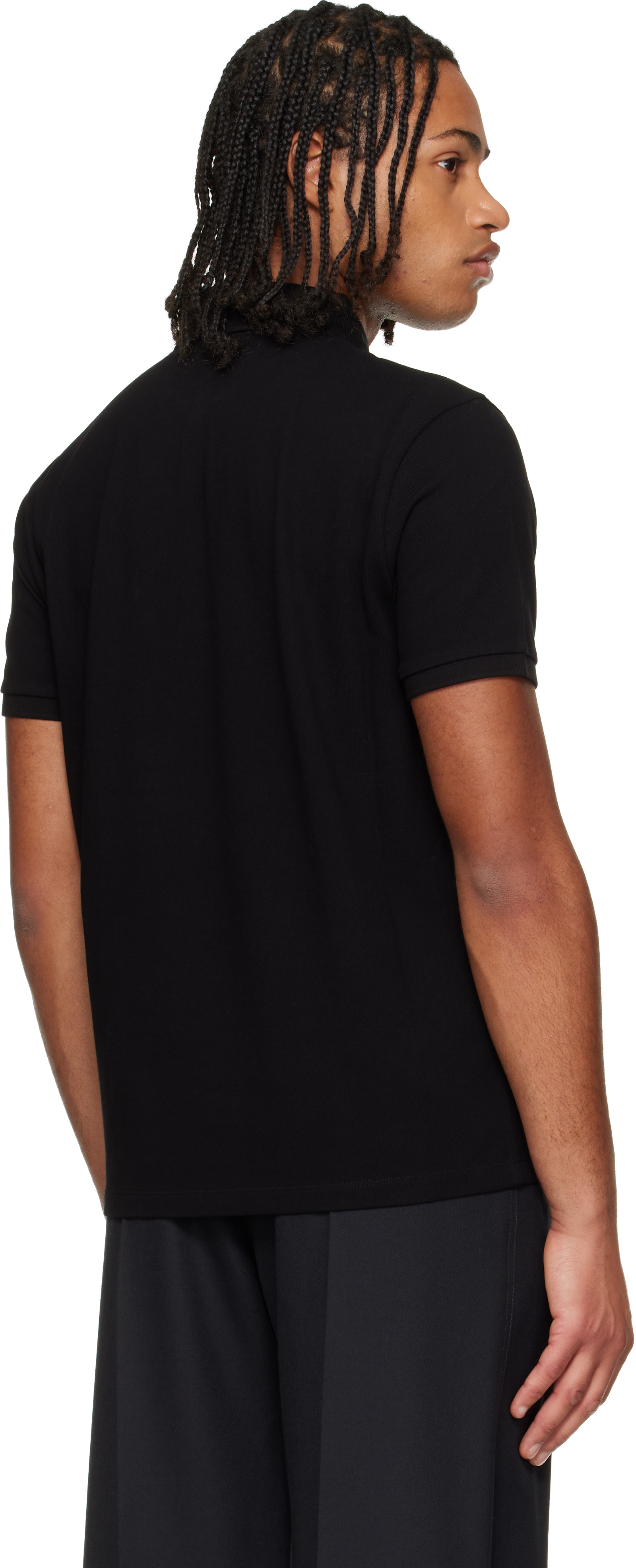 Moncler Cotton Piquet Polo Shirt With Pocket Clothing In Black