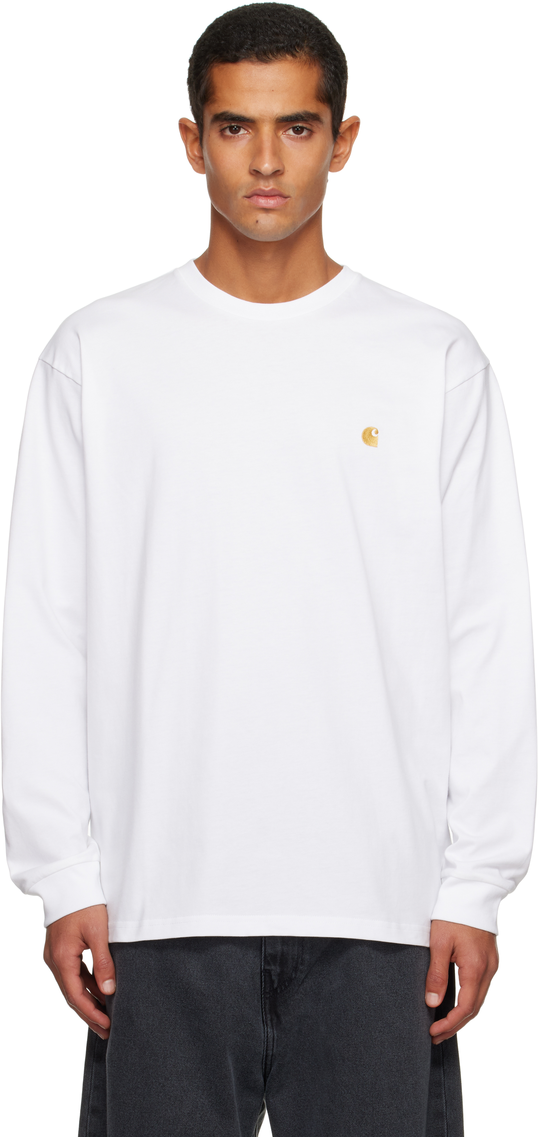 Carhartt White Chase Long Sleeve T-shirt In White
