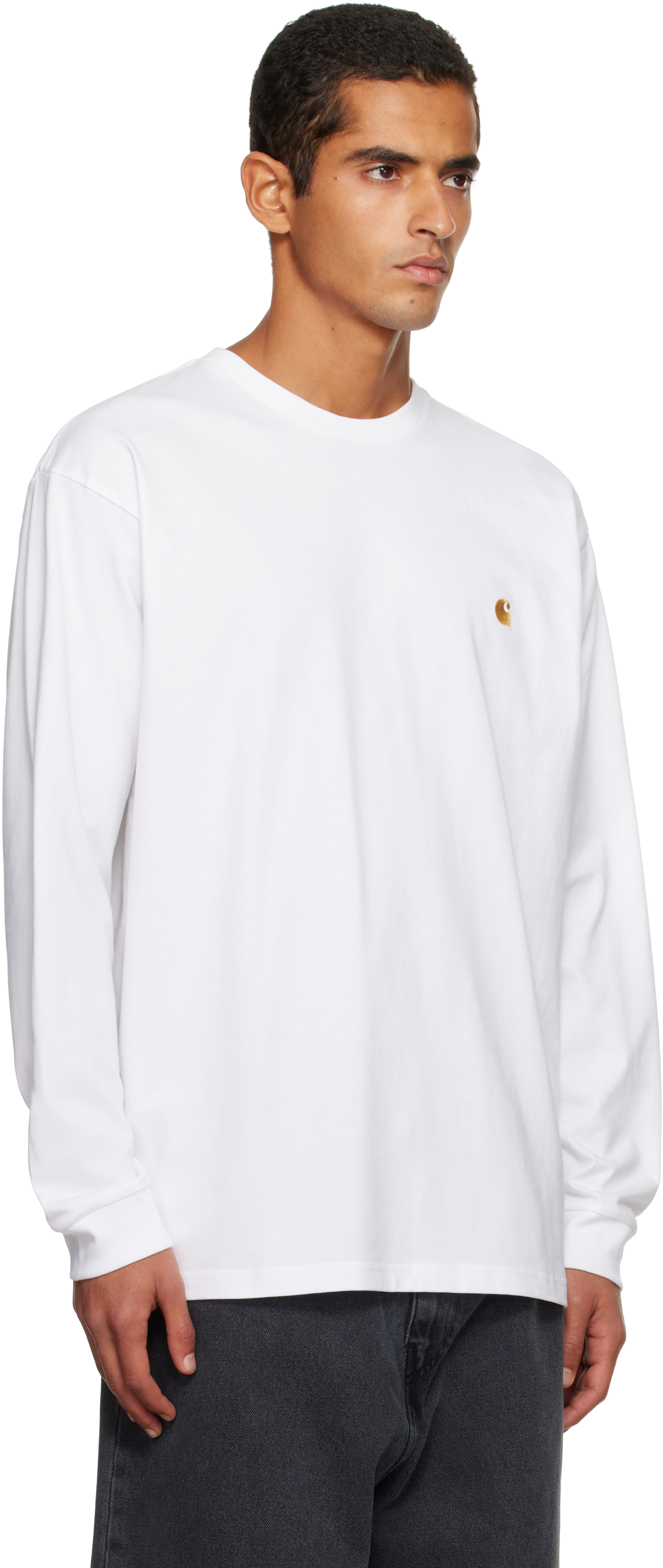 Carhartt White Chase Long Sleeve T-shirt In White
