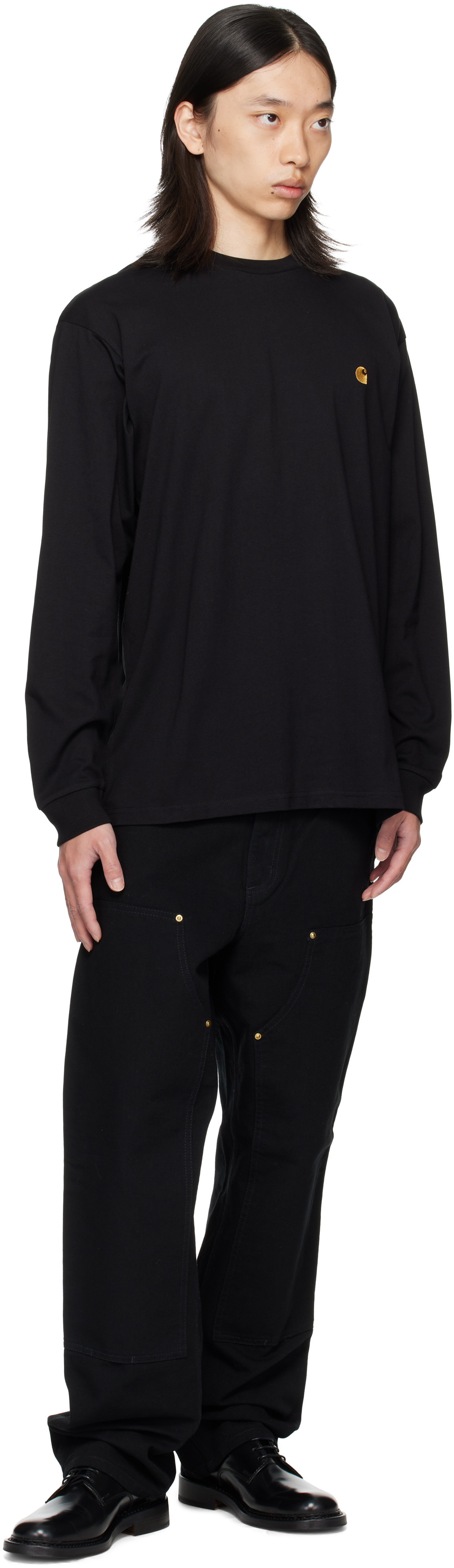 Carhartt Black Chase Long Sleeve T-shirt In Black