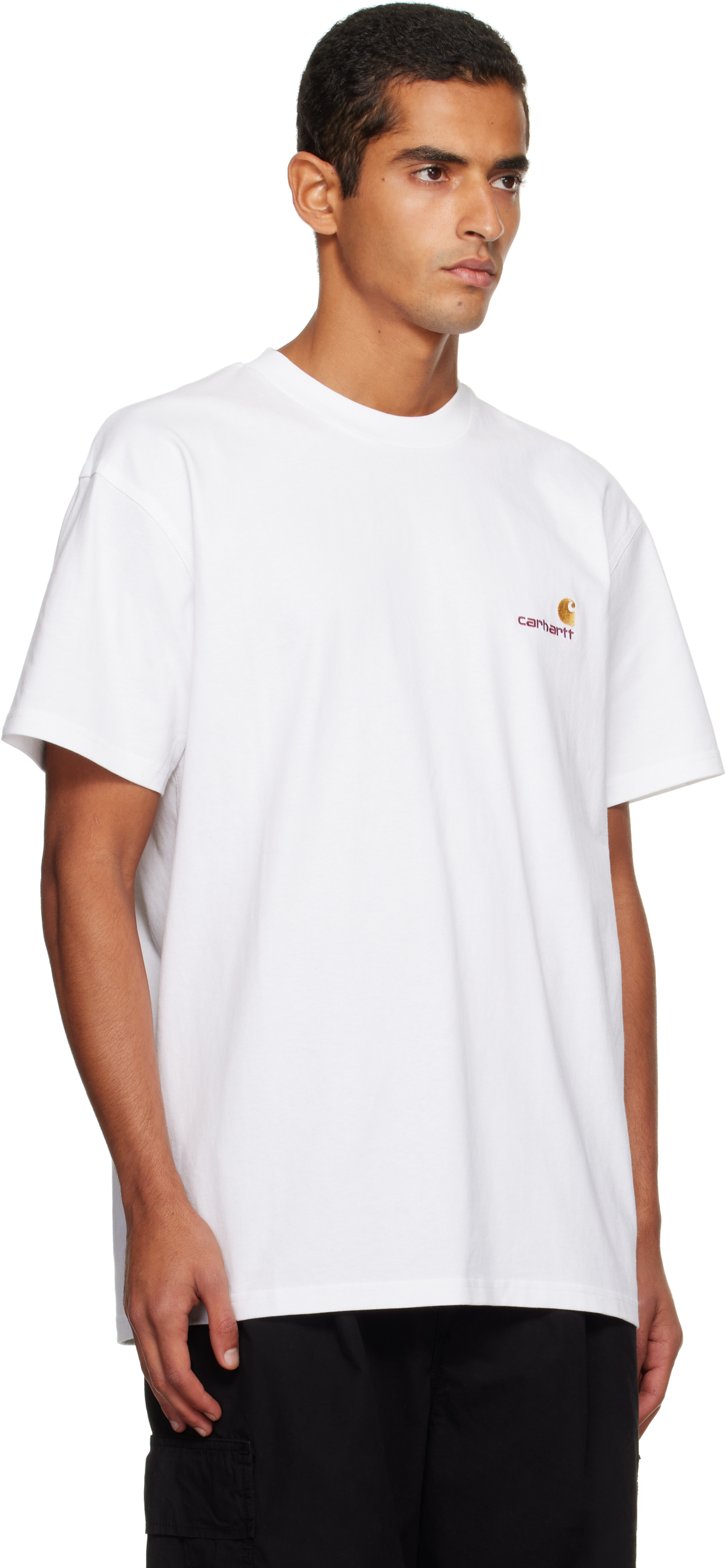Carhartt American Script Logo-embroidered Organic Cotton-jersey T-shirt In White