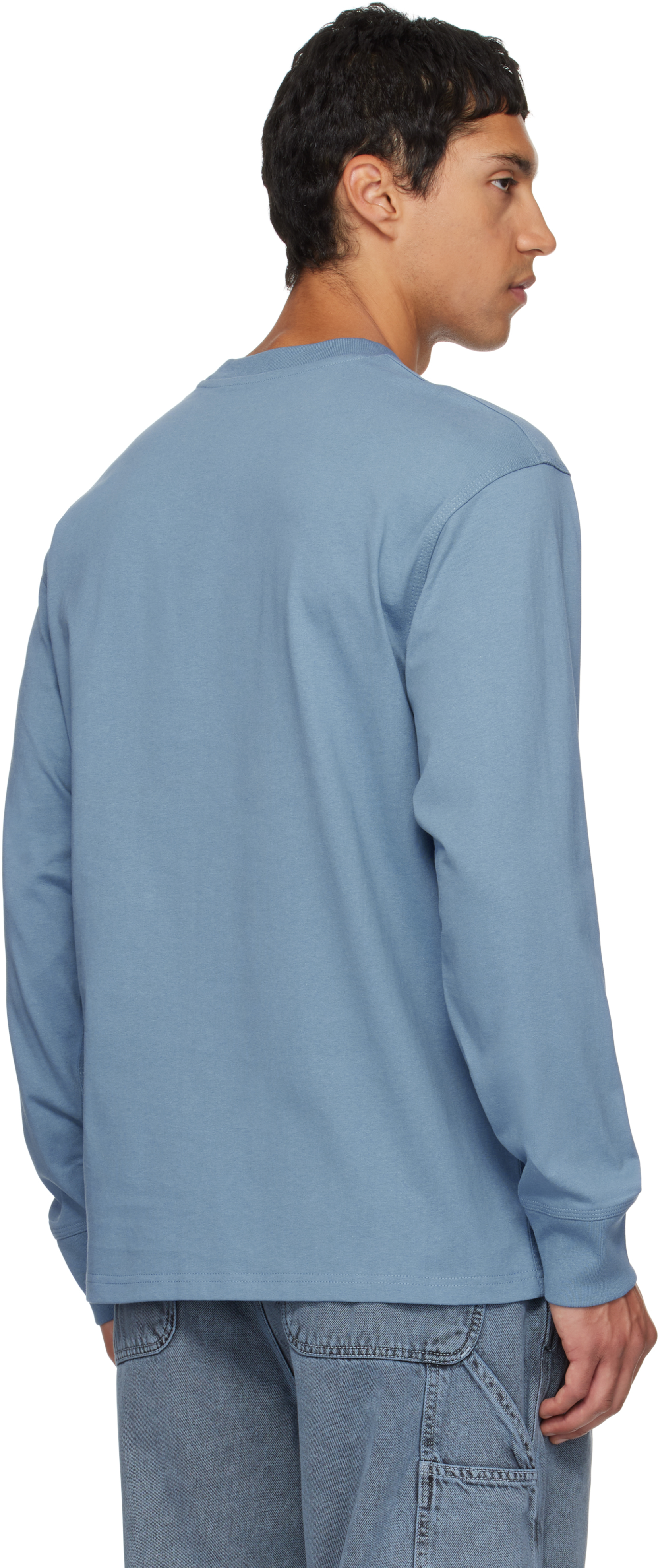 Carhartt Blue American Script Long Sleeve T-shirt In Multi